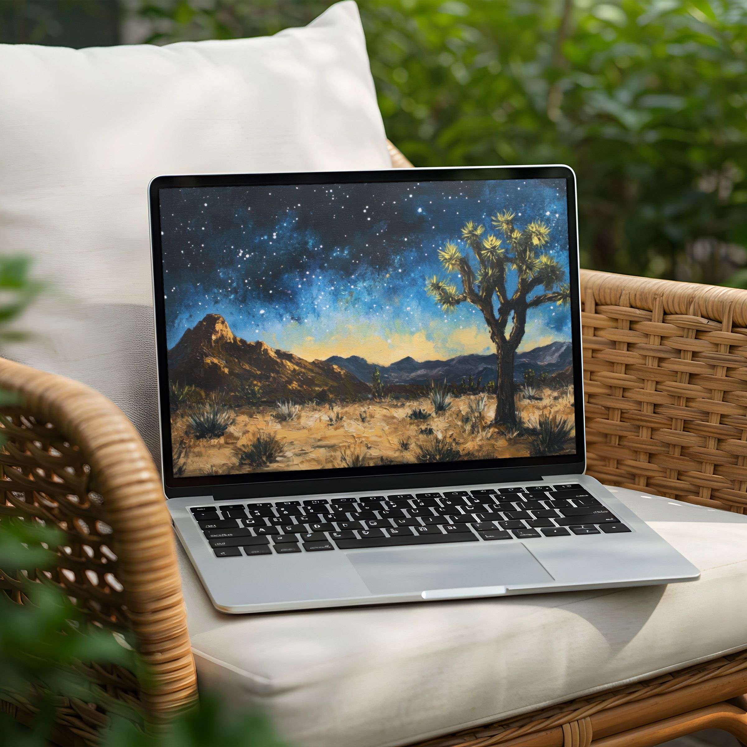 Inspire mindfulness with an elegant desert night scene desktop background for instant download on your PC or Laptop screen