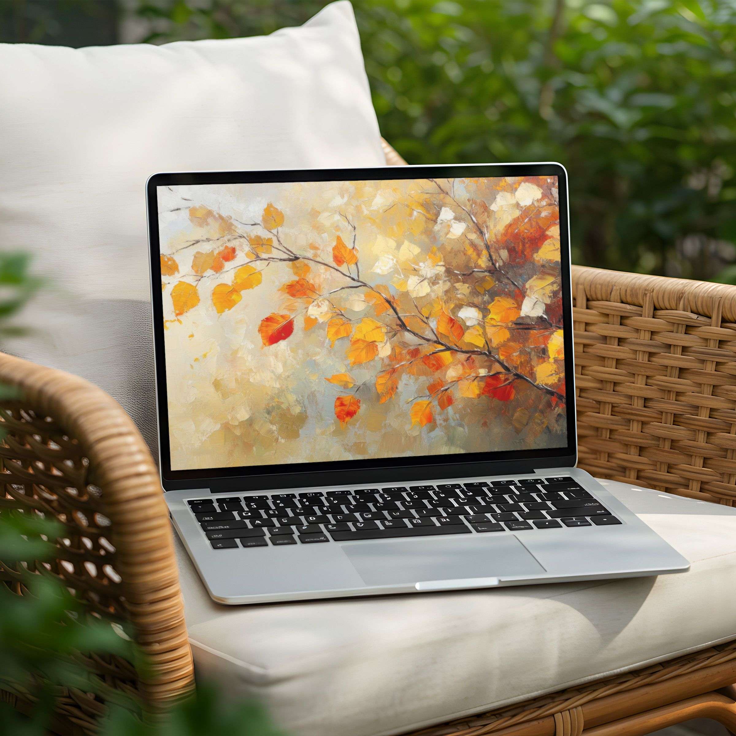 Inspiring autumn-themed desktop background for PC or Laptop, perfect for instant download to enhance elegance and mindfulness