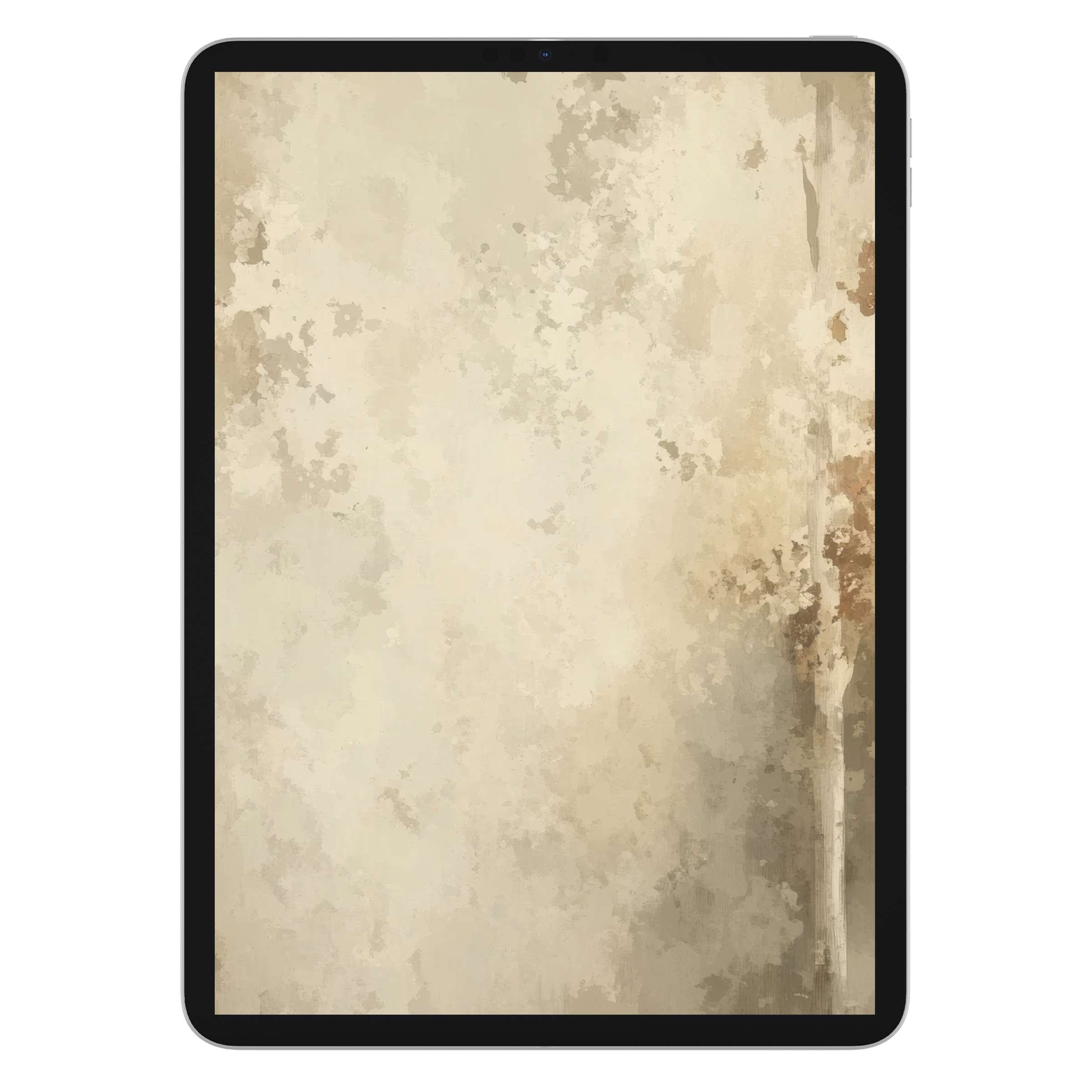 Elegant beige watercolor tree iPad wallpaper offers a calming background for any tablet; a perfect digital download for design enthusiasts