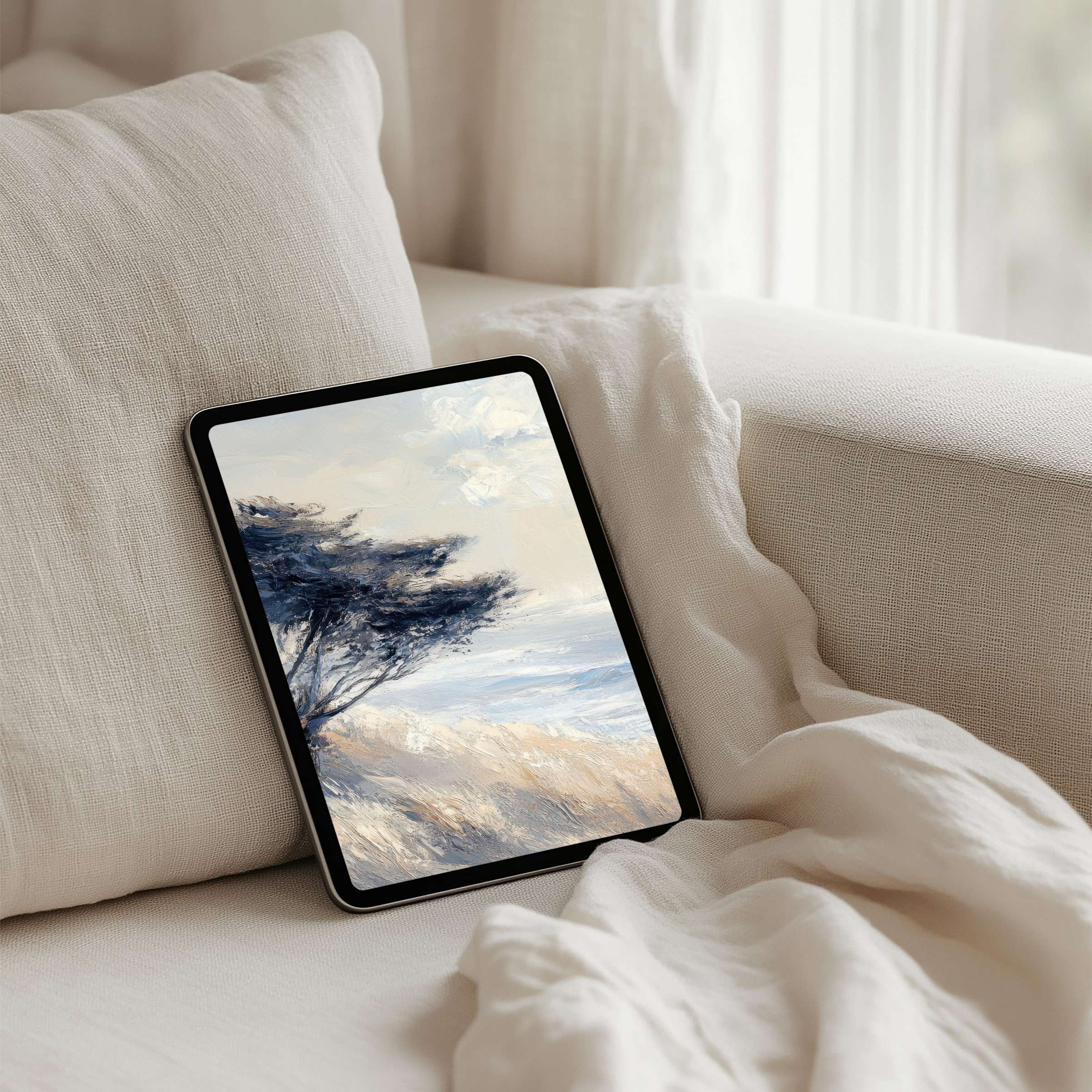Serene digital landscape for your iPad background inspires calm and elegance available as an instant download for tablets