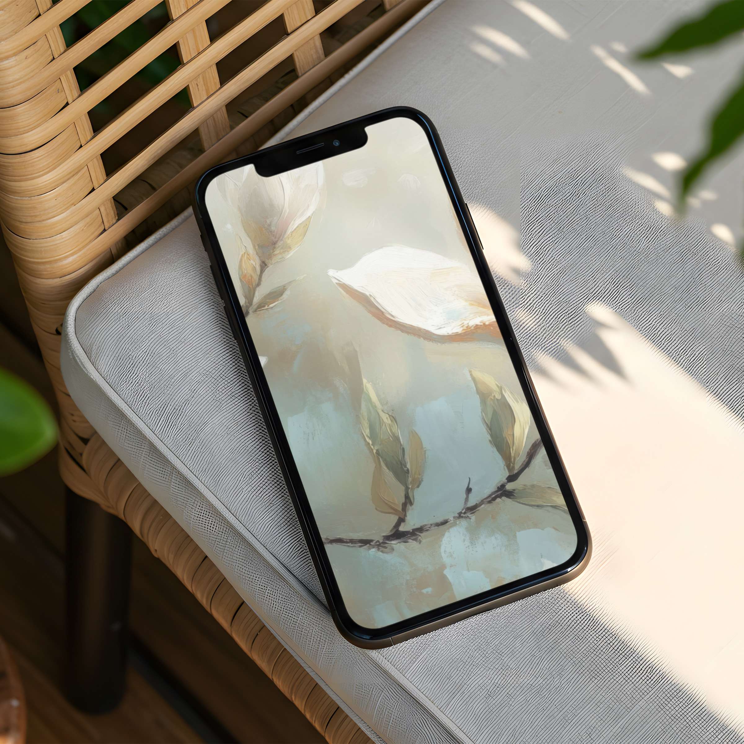 Tranquil floral iPhone background for mindfulness and inspiration instant download fits any phone modern elegance in soft pastel tones