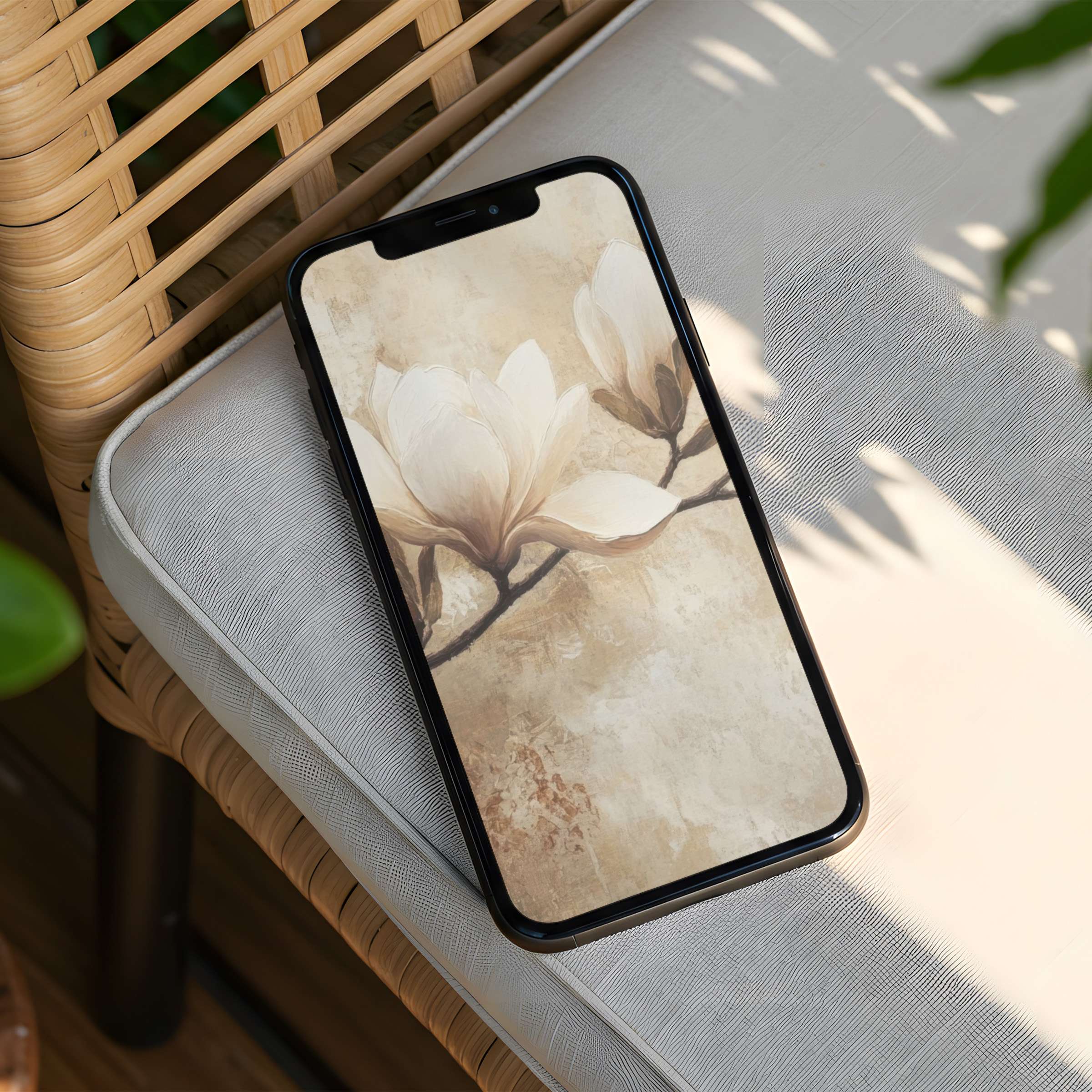Elegant magnolia iPhone background for instant download offers serene inspiration for phone users seeking mindfulness and calm