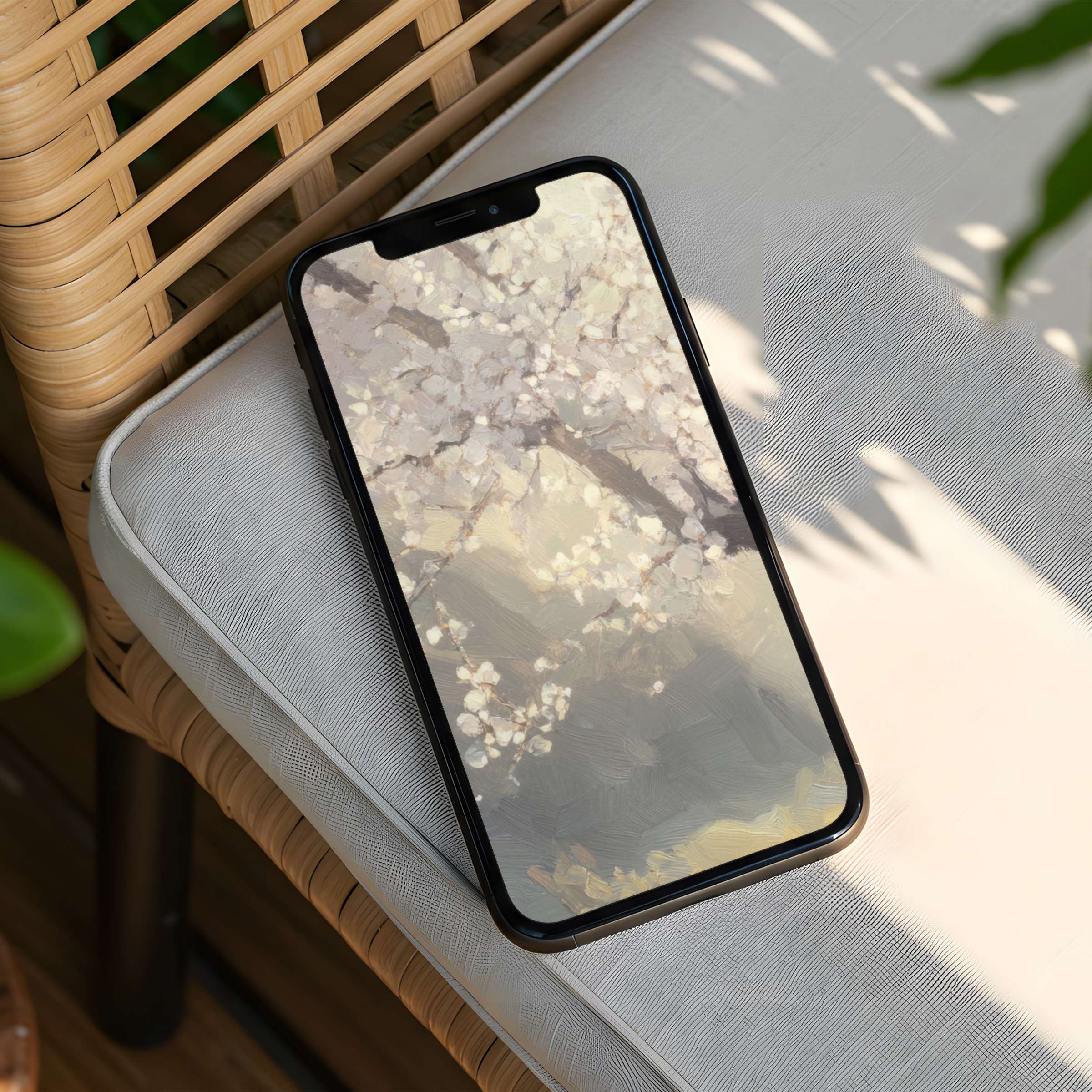 Elegant blossom iPhone background for instant download adds calm and mindfulness to any phone design-conscious users appreciate