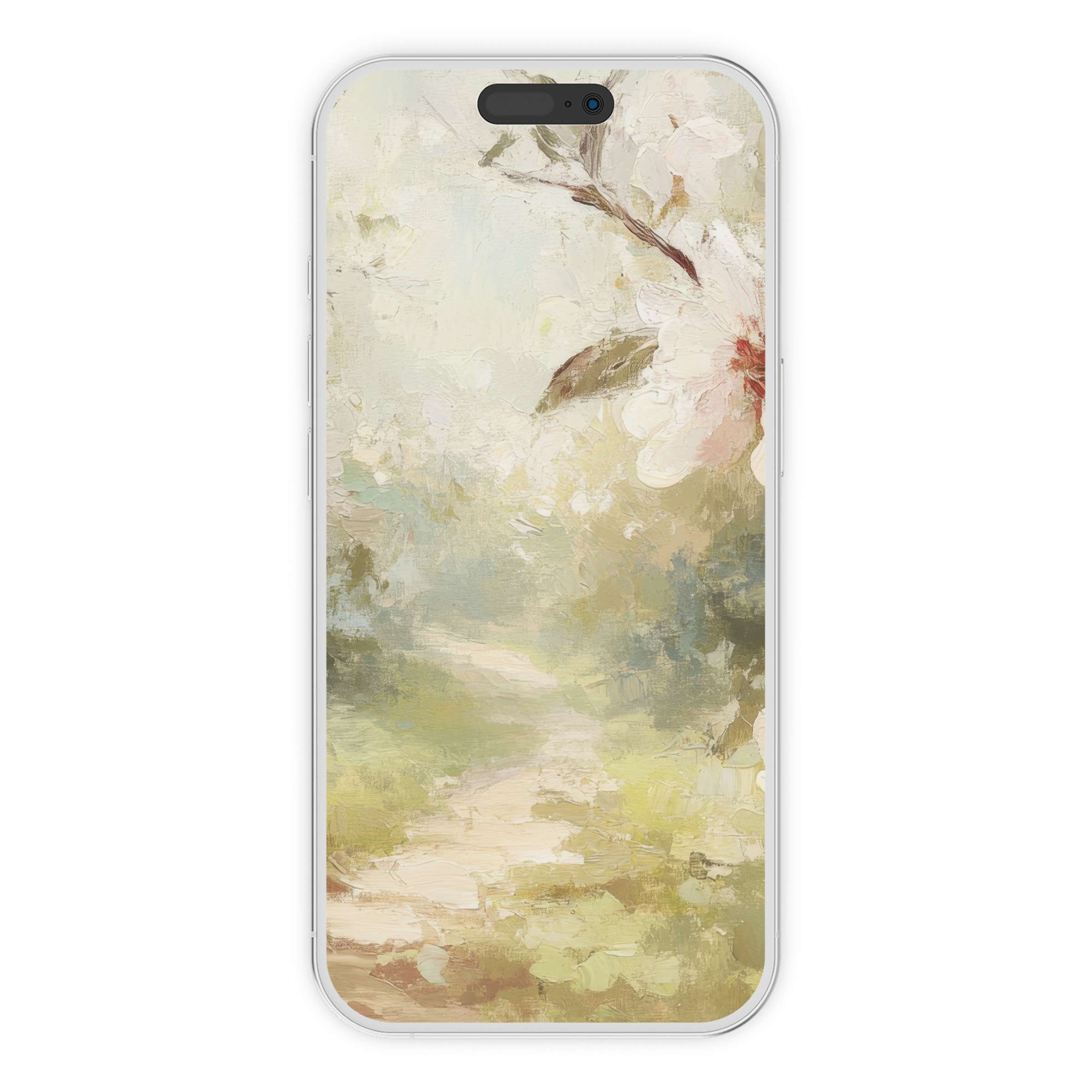 Elegant pastel tree iPhone wallpaper offers a serene phone background, perfect digital download for artistic style and calm vibes