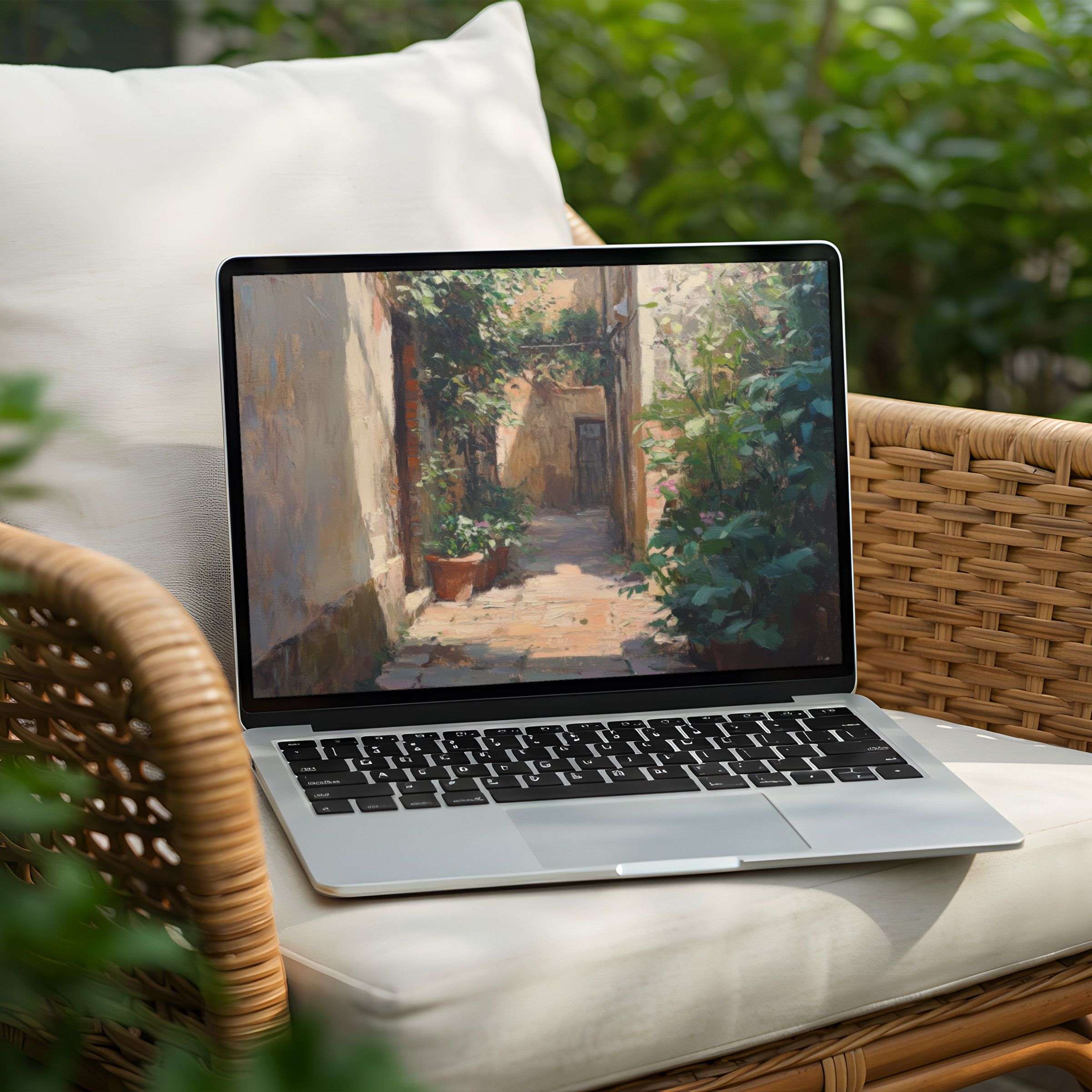 Elegant rustic pathway digital art for your PC or Laptop desktop background offers instant download for serene inspiration