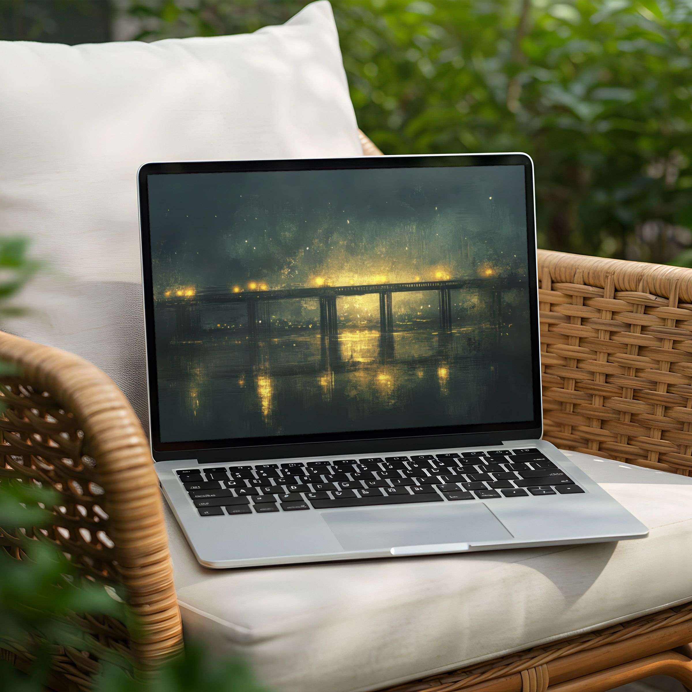 Elegant desktop background featuring a serene bridge scene for PC or Laptop instant download, invoking calm and mindfulness