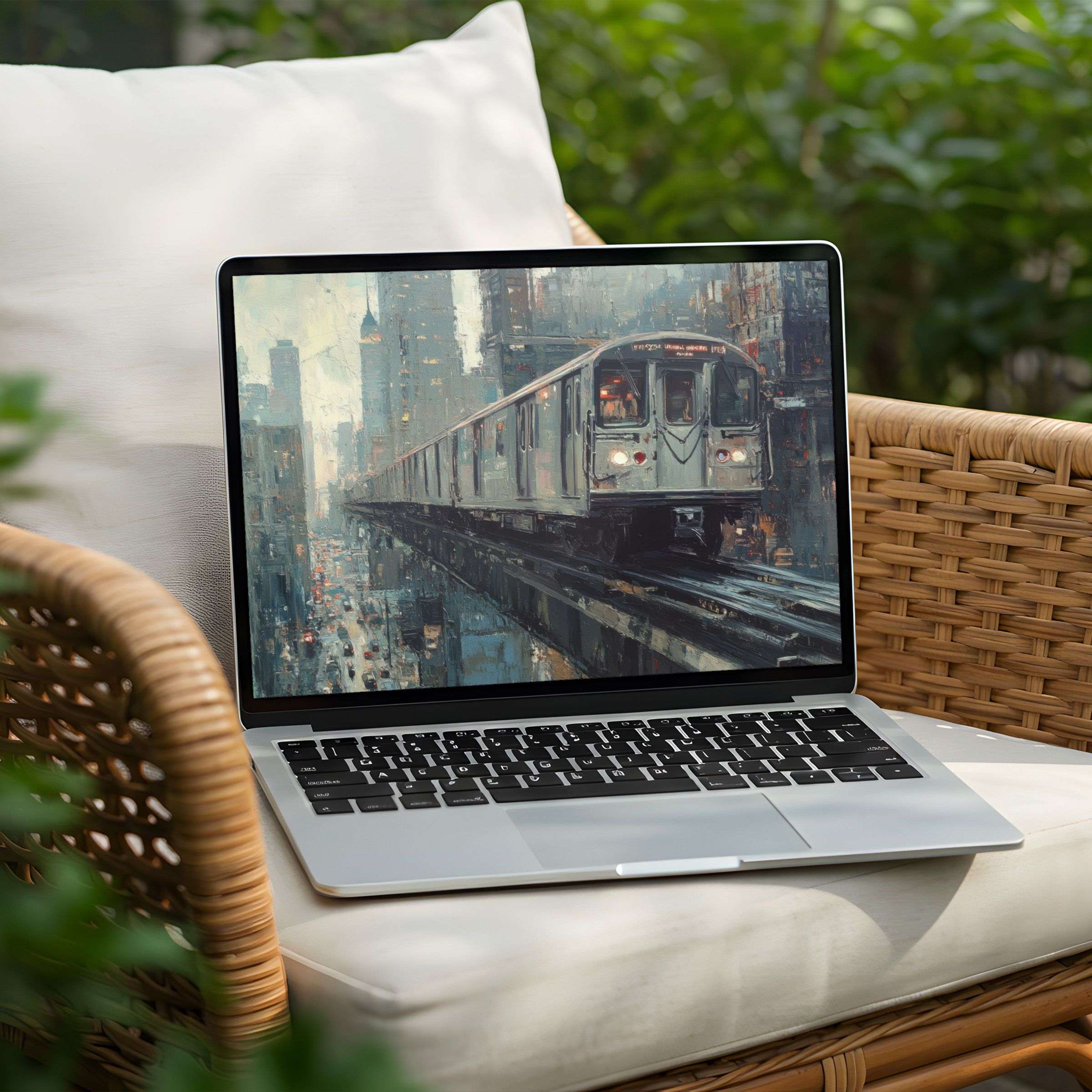 Elegant cityscape desktop background for PC and Laptop, offering instant download to inspire calm and mindfulness through urban charm