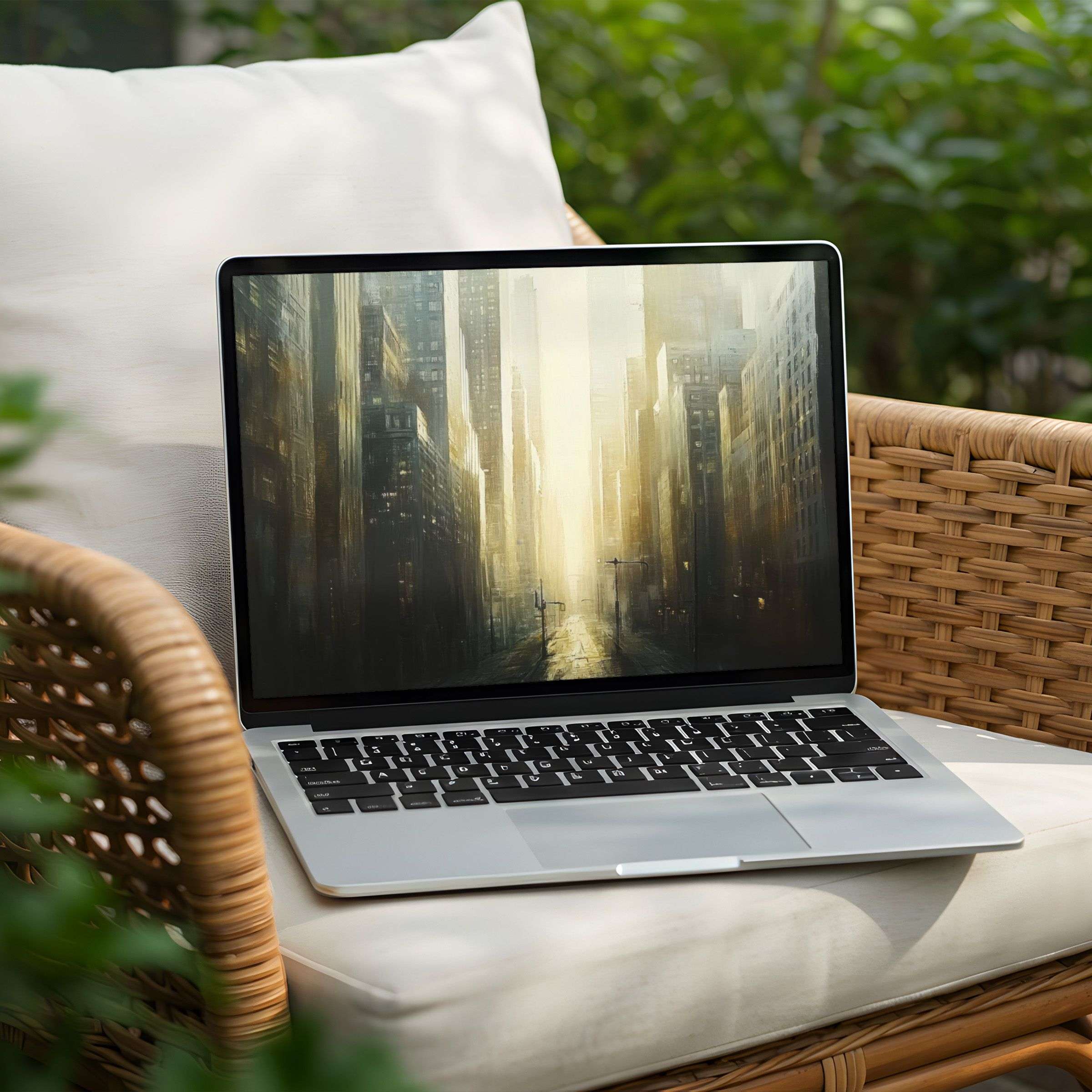 Urban art transforms your PC or Laptop into a calming desktop background instant download for mindful inspiration and elegance