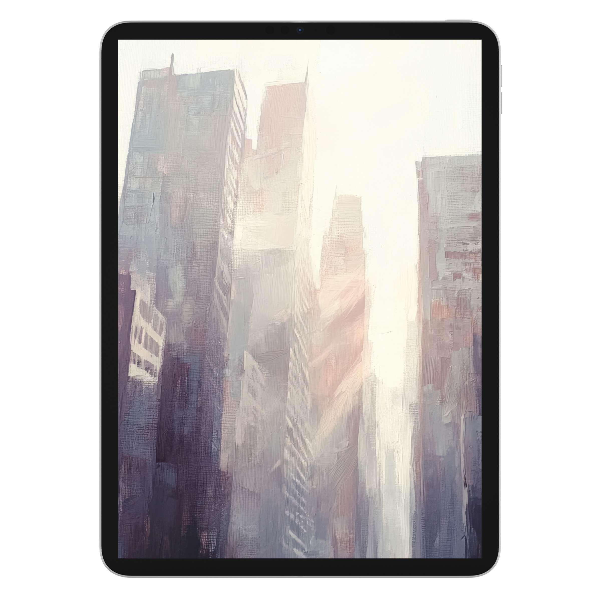 urban art iPad wallpaper for a calming tablet background with pastel cityscape tones offers an inspiring digital download for elegance