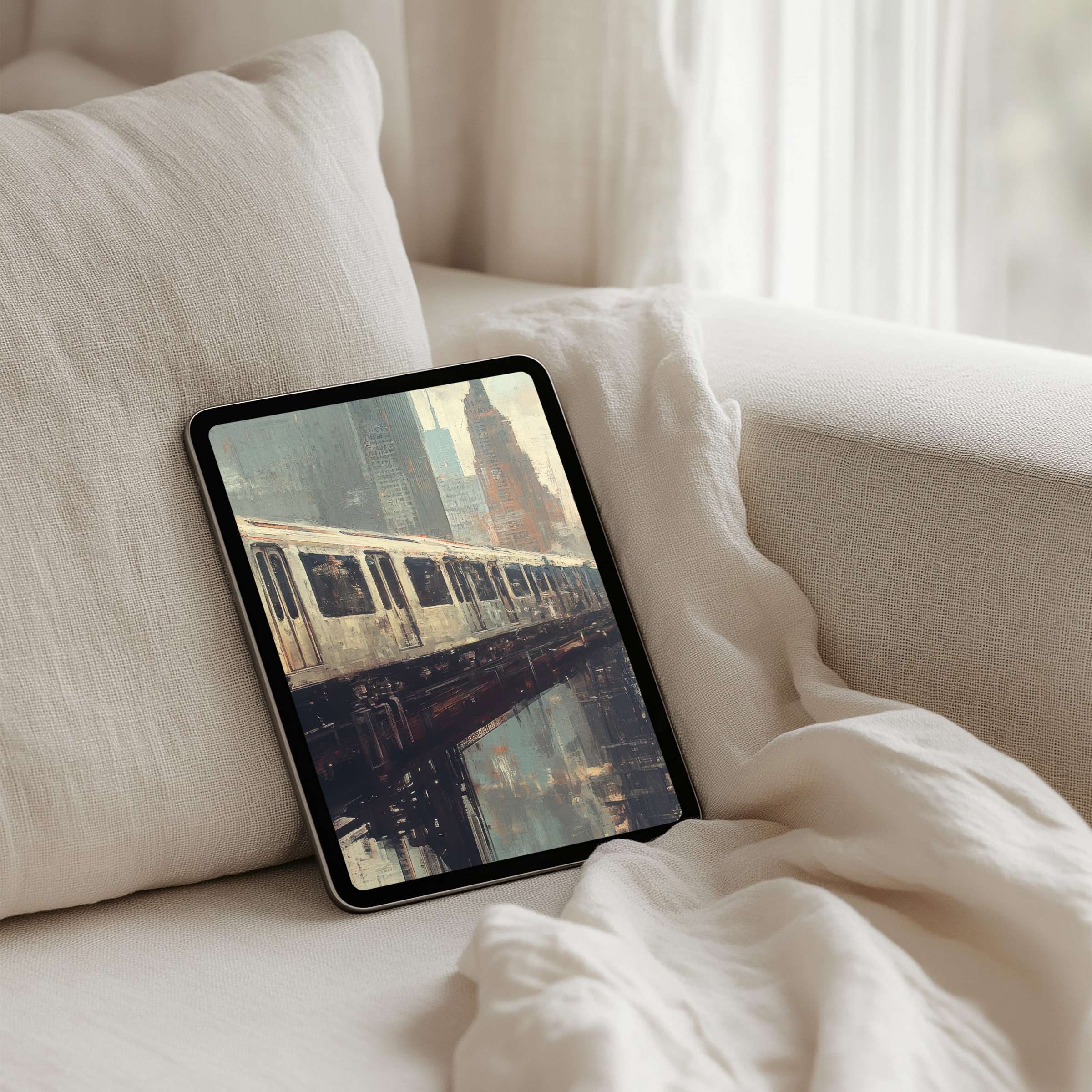 Urban-inspired iPad background for instant download offers elegance and calm fits perfectly on any tablet for mindfulness