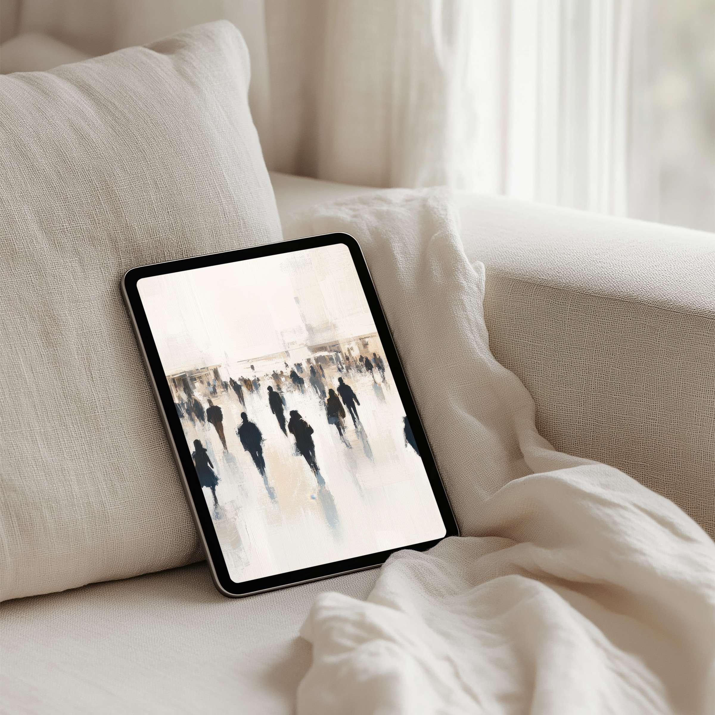 Elegant abstract iPad background for instant download creating a peaceful atmosphere on any tablet with soothing tones
