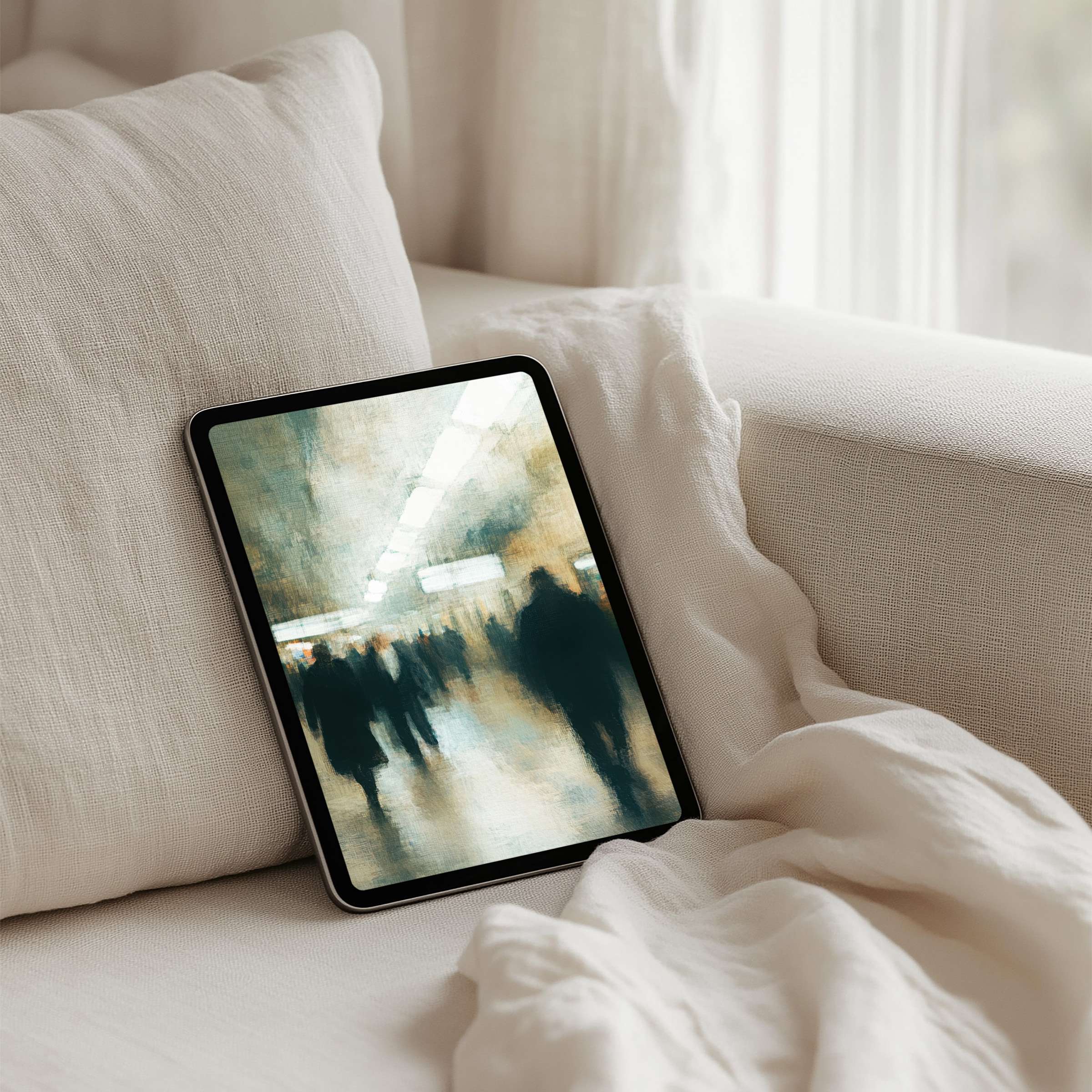Elegant iPad background in abstract design offers mindful inspiration and calm, available for instant download on any tablet