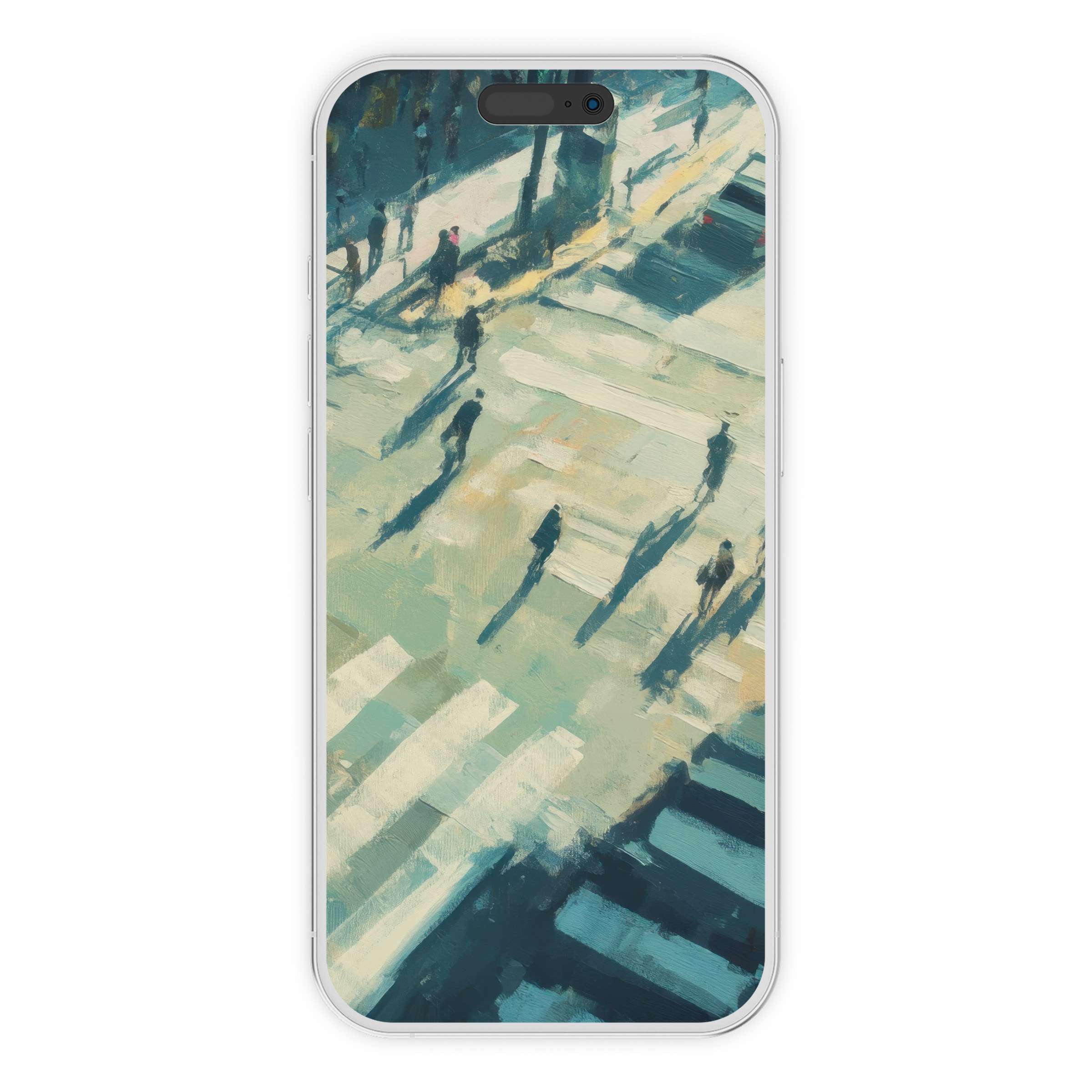 Elegant urban art iPhone wallpaper offers a serene, abstract cityscape phone background digital download for calm aesthetics