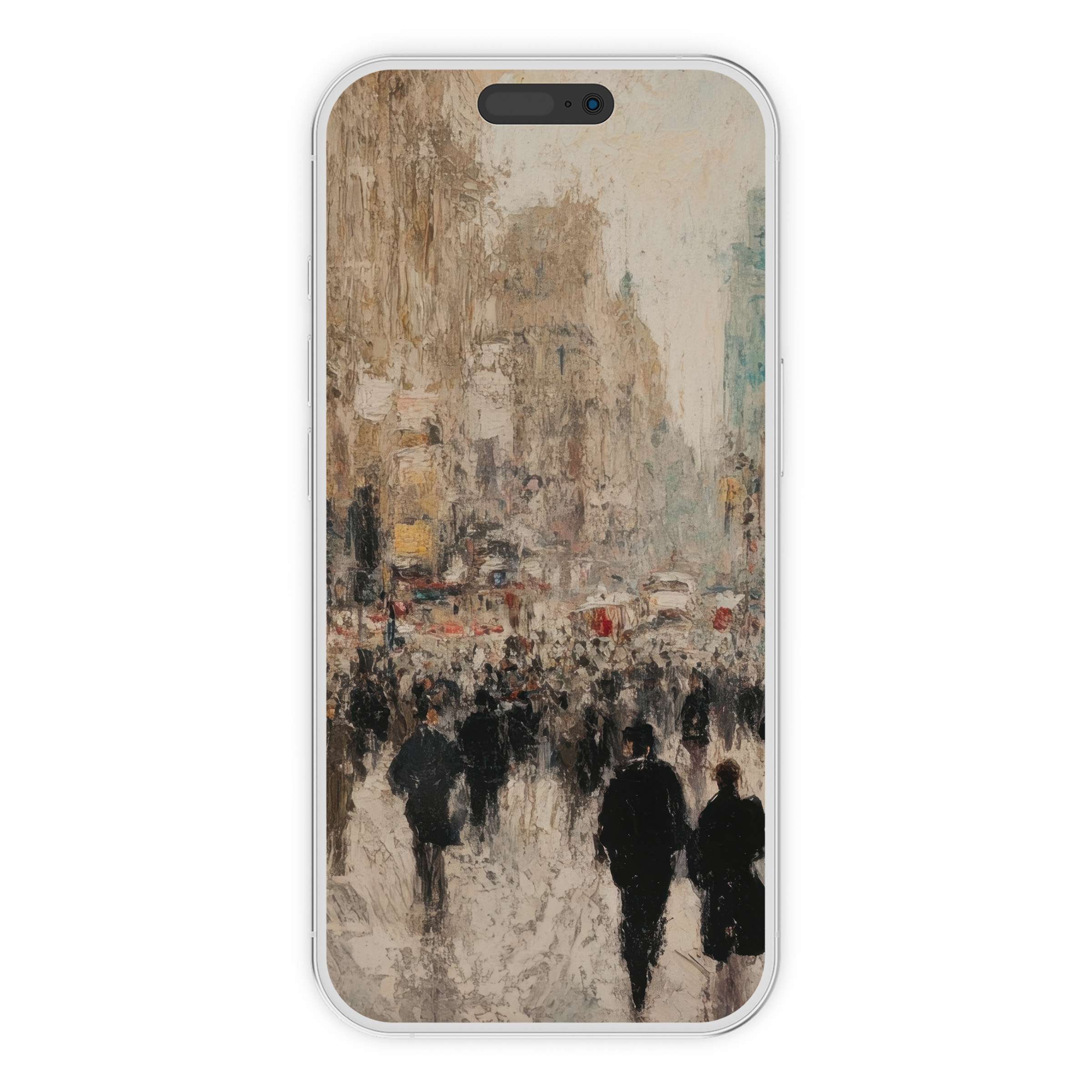 Urban art iPhone wallpaper digital download featuring soft hues and textured street scene ideal for phone background mood enhancement