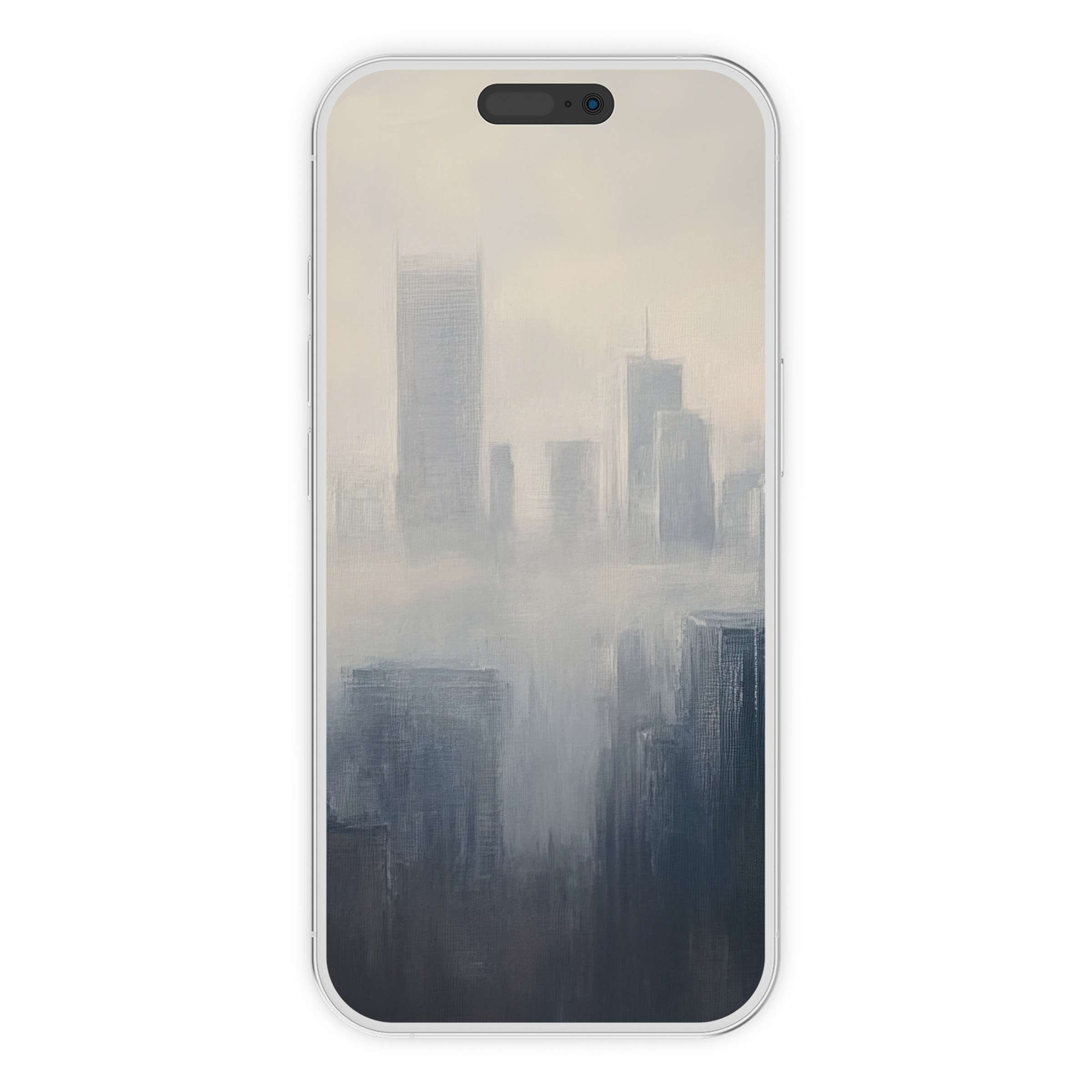 Urban art iPhone wallpaper in serene gray tones for a calming digital download phone background suitable for any mobile device