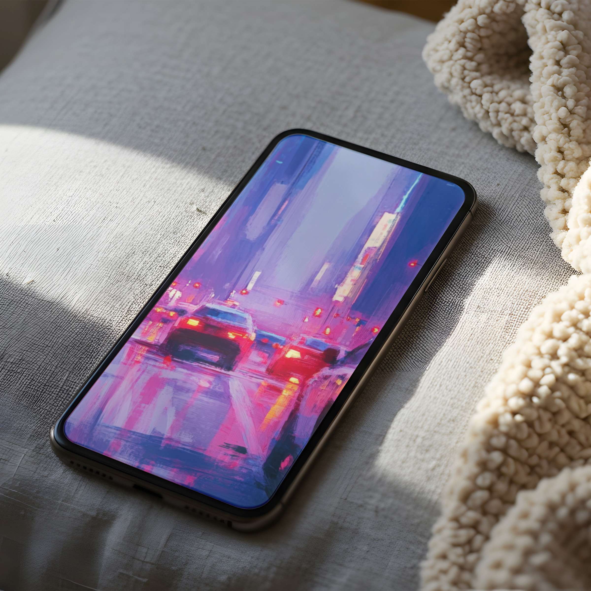 Vibrant cityscape phone wallpaper in high resolution, perfect for iPhone and Android, adds elegance and tranquility to any device