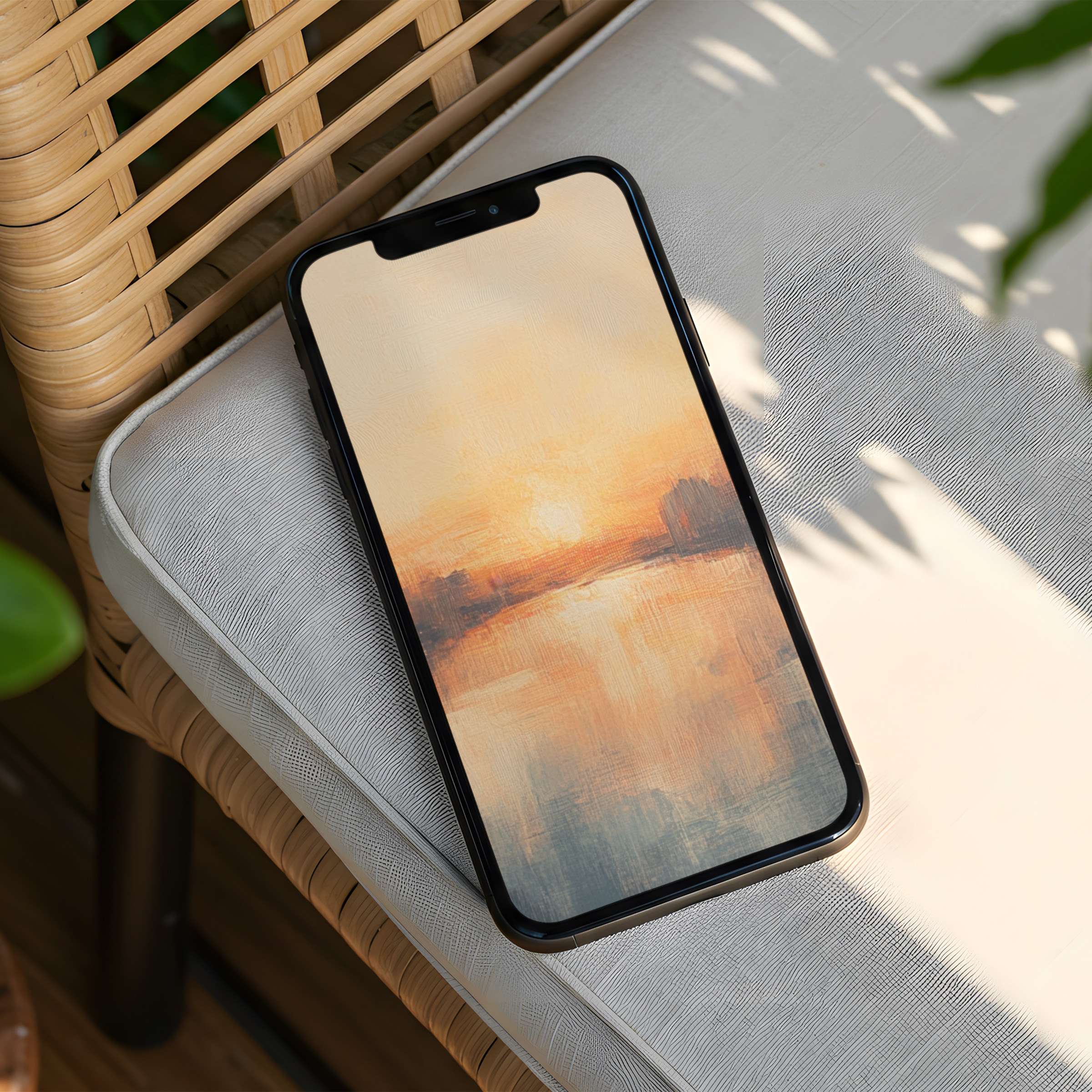 Elegant sunset-inspired iPhone background for instant download enhances calm with its soft hues perfect for any phone screen