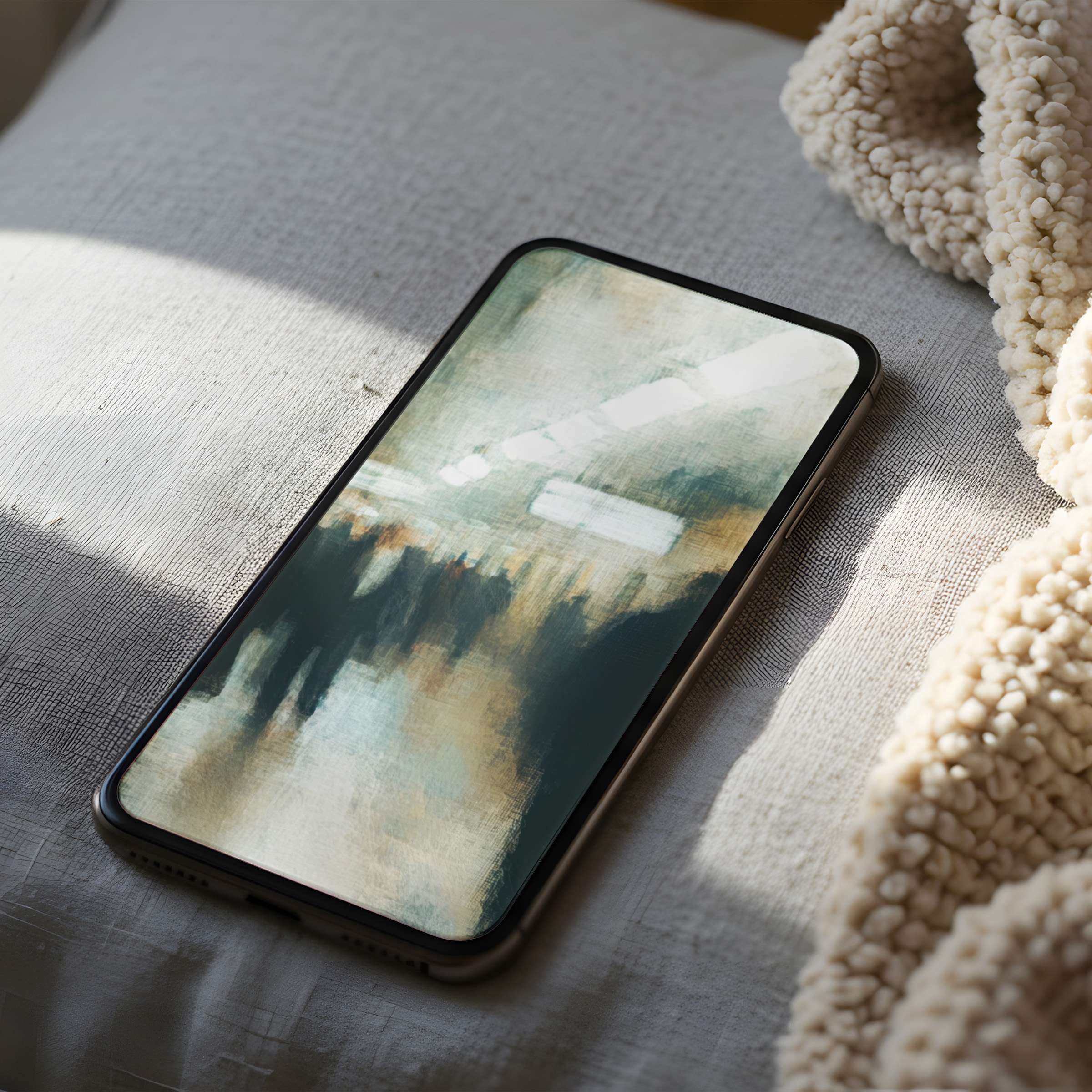 Blurry abstract phone wallpaper in soothing earth tones adds elegance and calm to any iPhone or android home screen, digital download