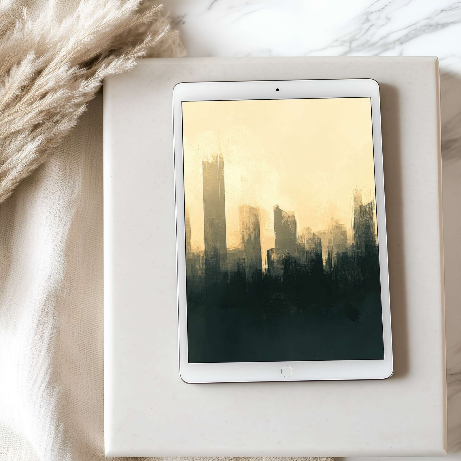 Urban iPad Wallpaper Minimalist Urban Skyline in Neutrals