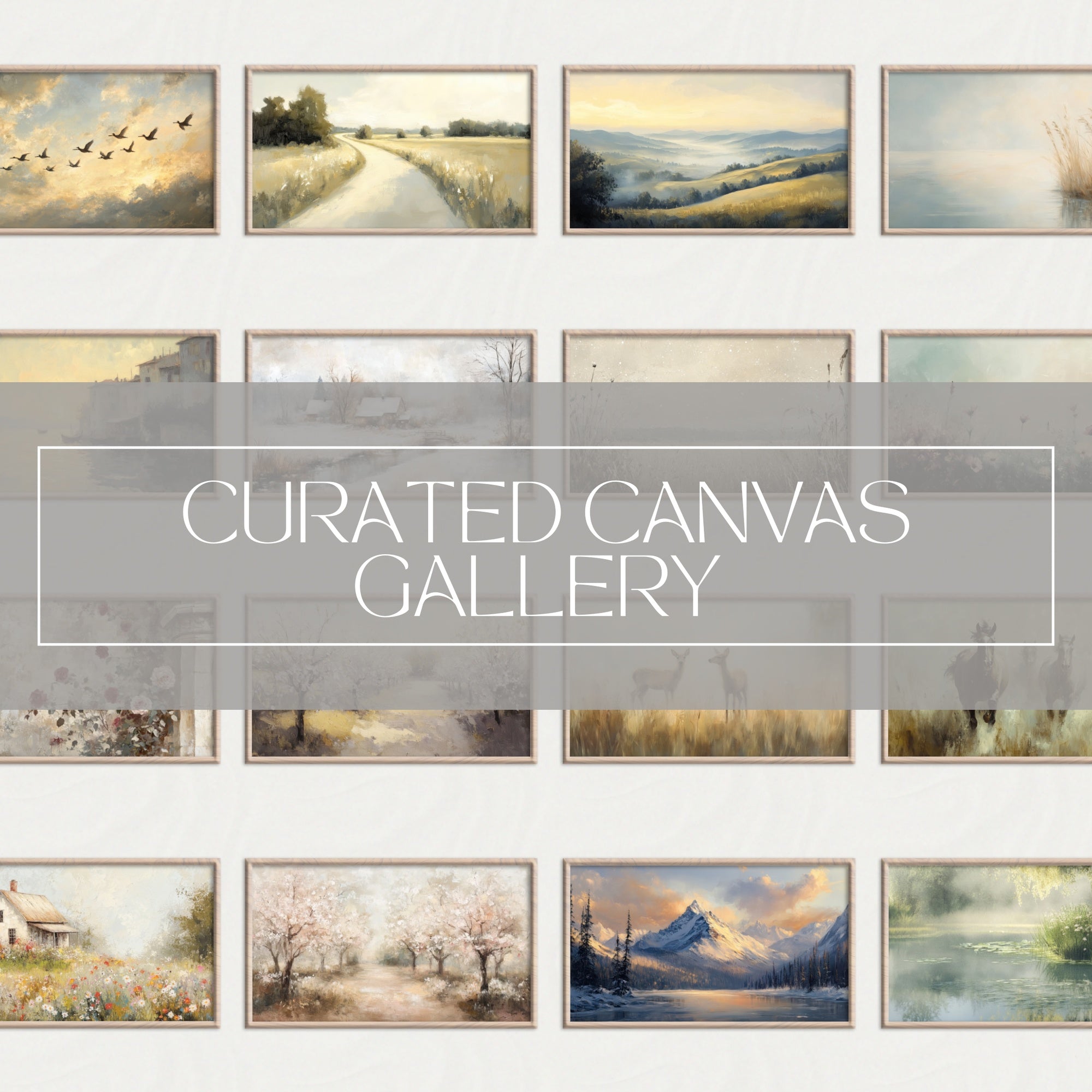 101 Vintage Printable Wall Art Set - instant digital download, curated retro classic wall art by Gallery Flair
