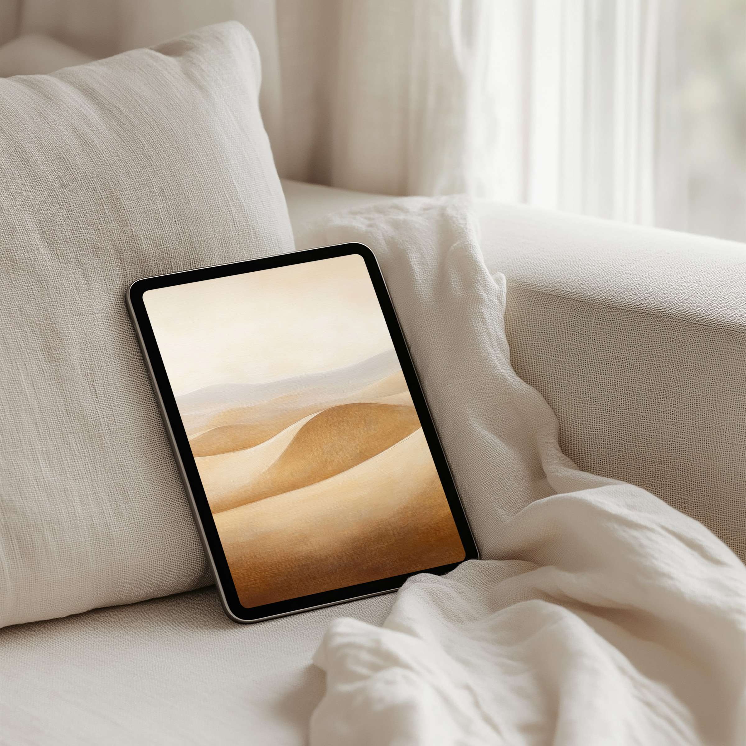 Elegant iPad background in warm earth tones evokes calm and mindfulness perfect for any tablet instant download for artistic flair