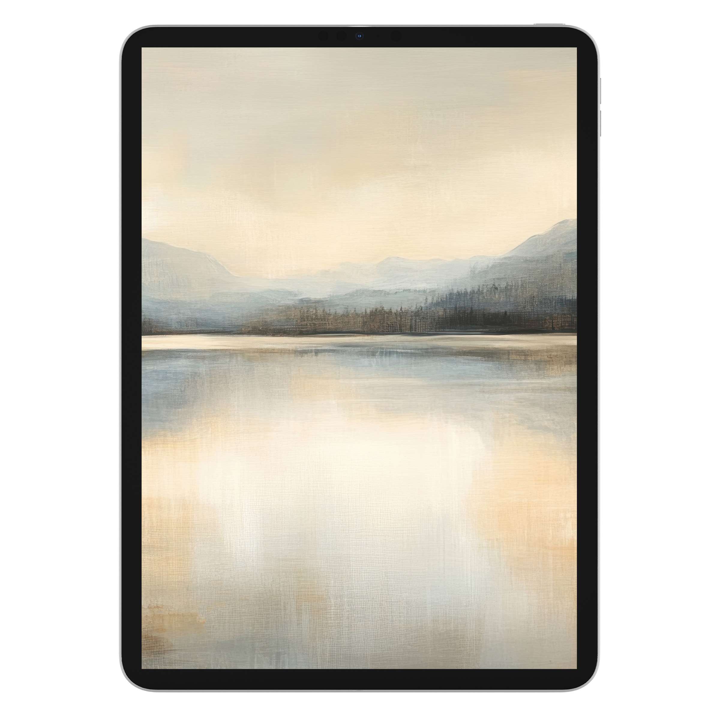 Serene landscape in muted tones creates a vintage iPad wallpaper perfect for tablet background digital download tranquility