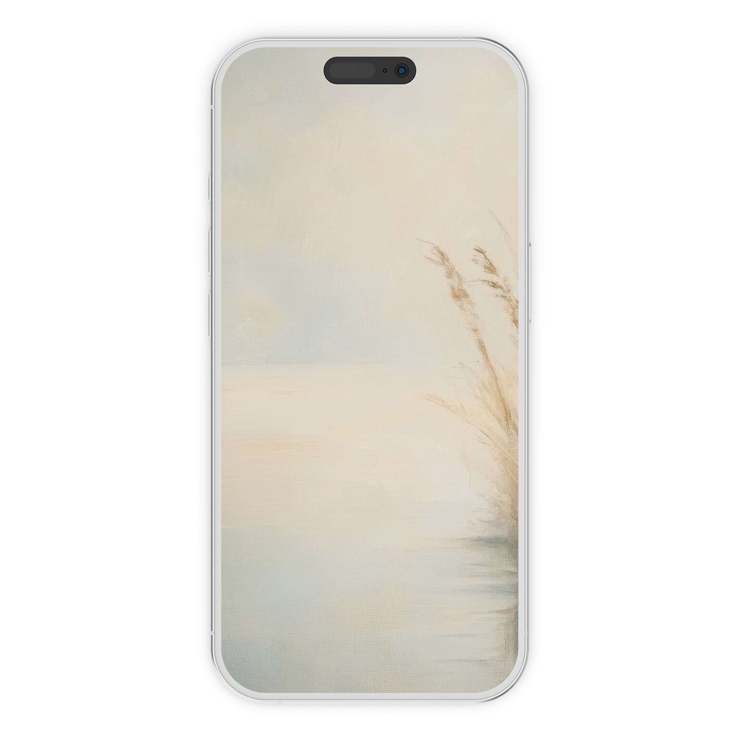 Gentle beige and blue tones create a serene digital download for vintage iPhone wallpaper phone background evoking tranquil vibes