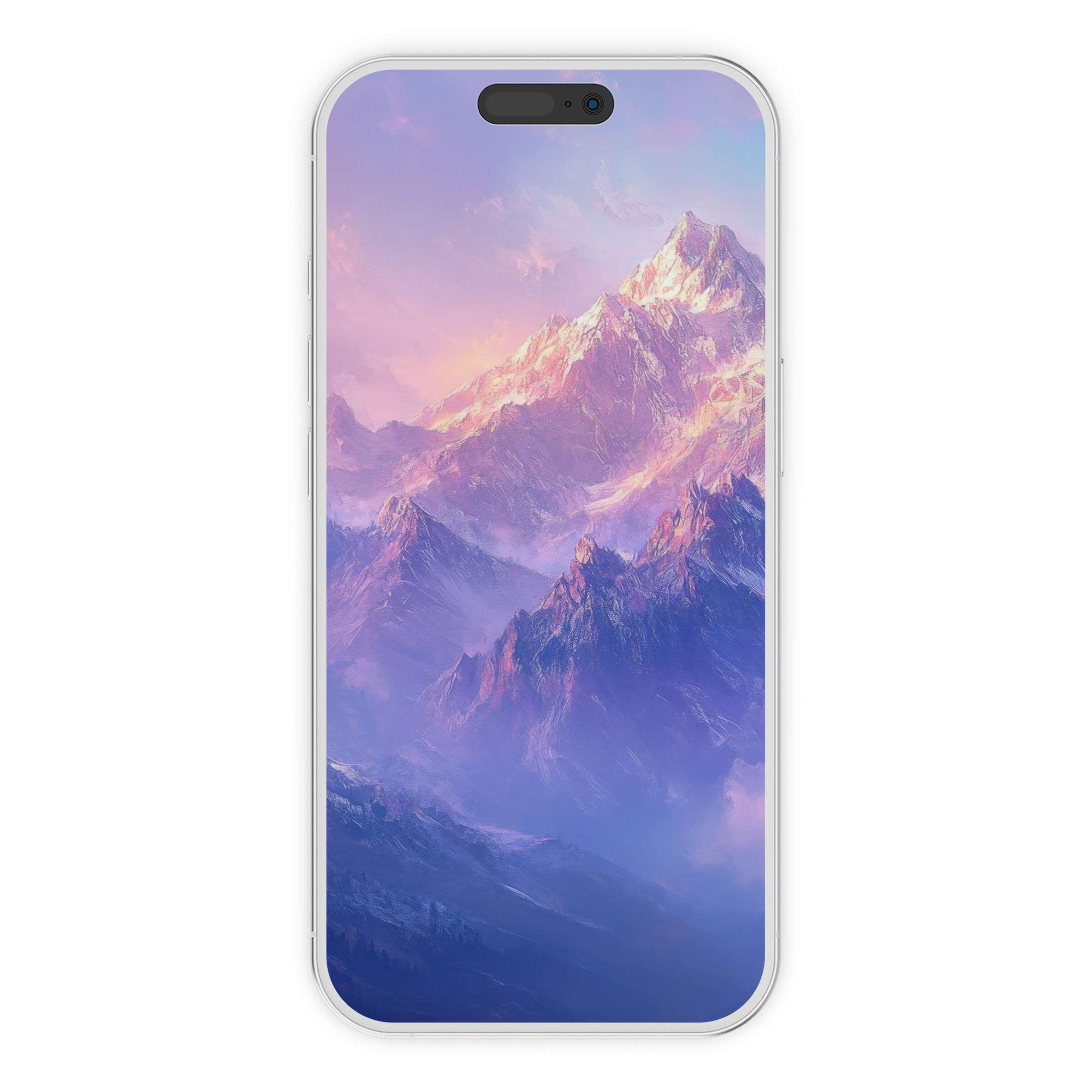 Vintage iPhone wallpaper with serene mountain landscape, perfect phone background for digital download Ideal for art lovers seeking tranquility