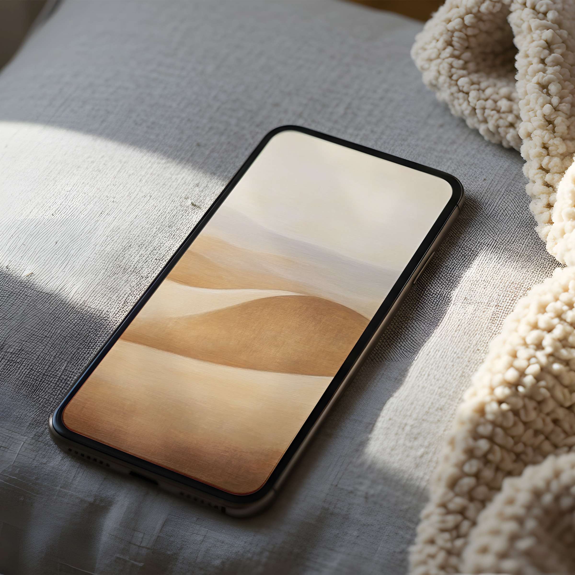 Elegant sand dune inspired phone wallpaper in high resolution, blending calming tones perfect for iPhone or Android digital download