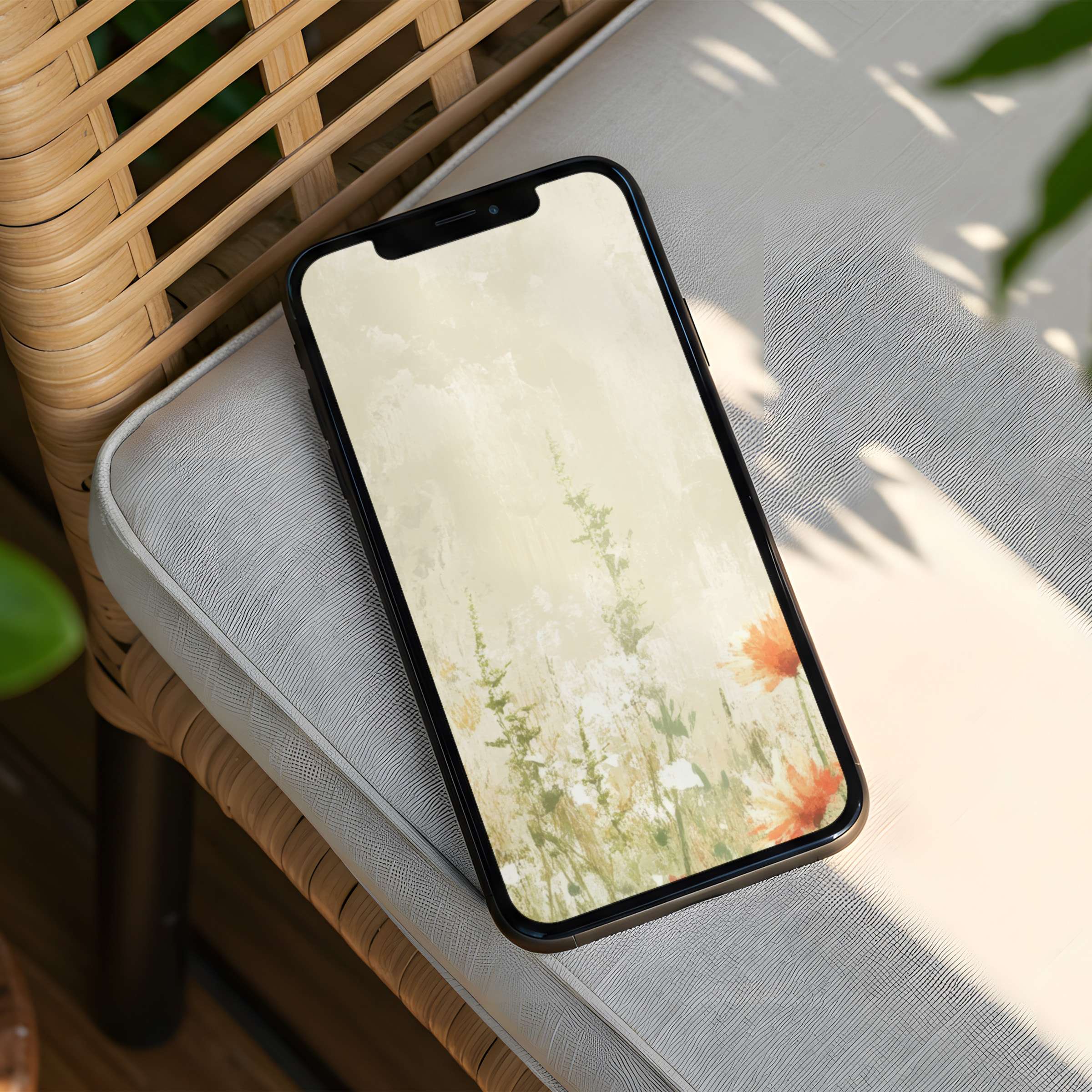 Inspiring floral iPhone background for instant download infuses calm elegance into your phone with soothing pastel tones and nature's beauty