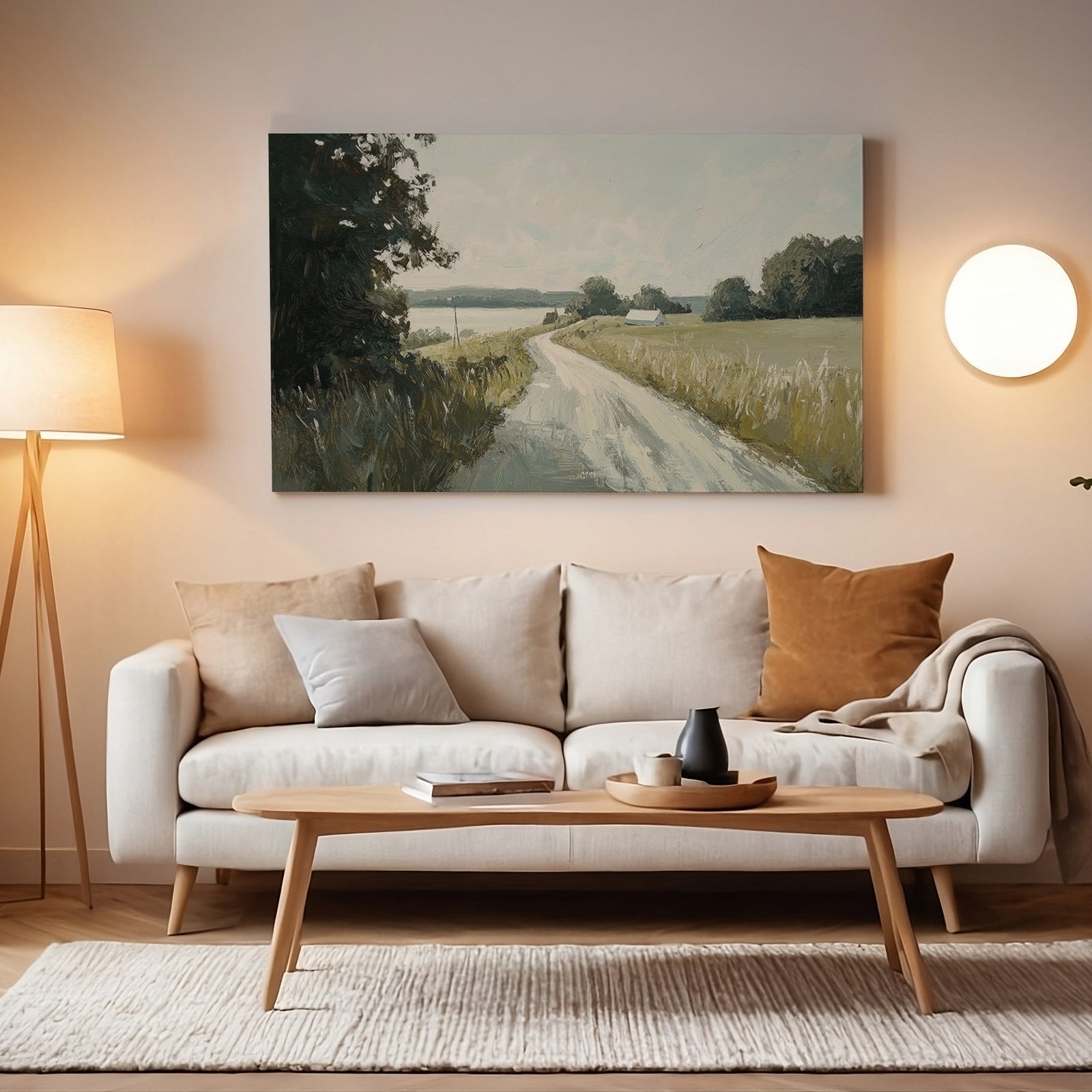 Vintage Landscape Digital Print in Modern Home