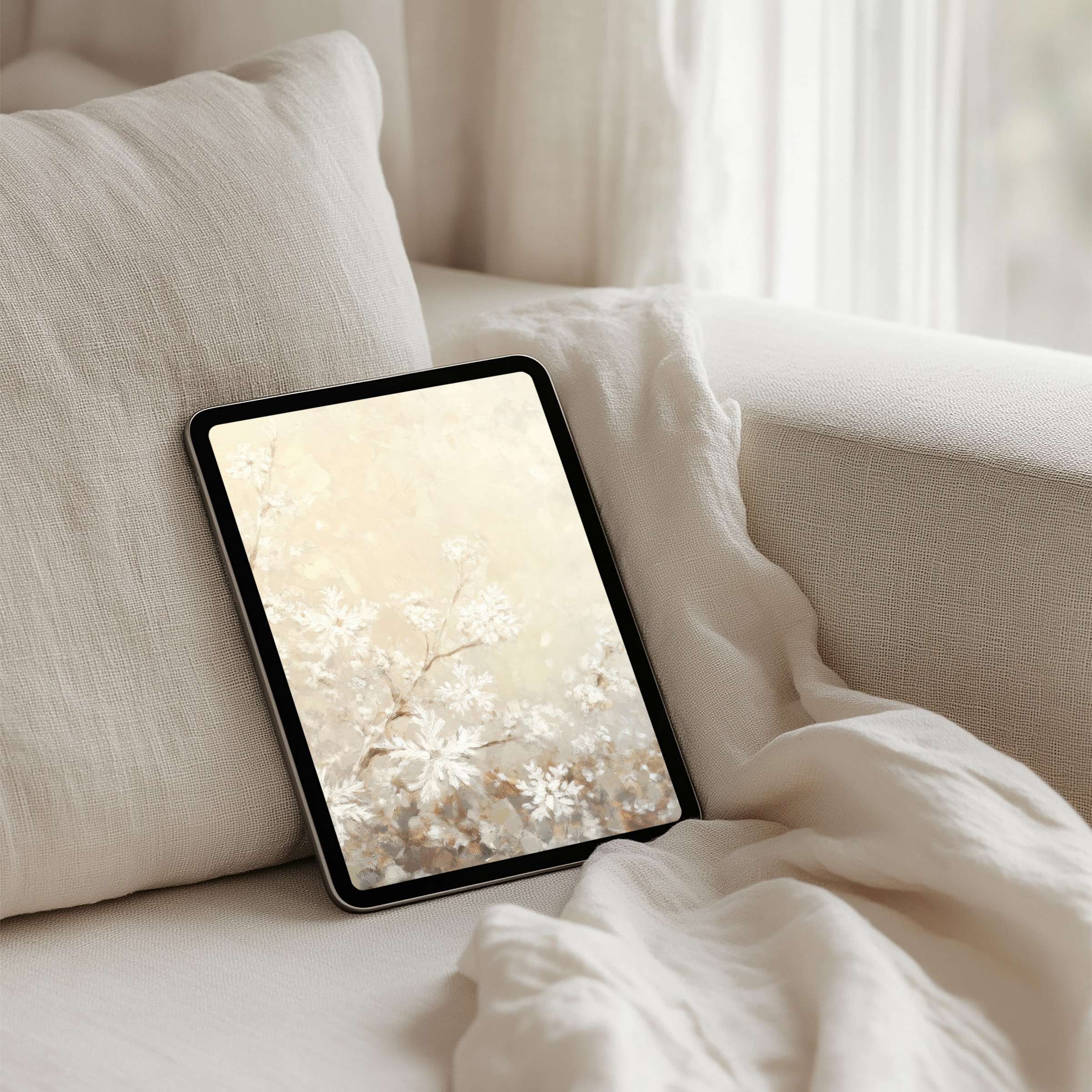 Elegant floral iPad background for instant download infuses calm and mindfulness into your tablet's aesthetic sanctuary