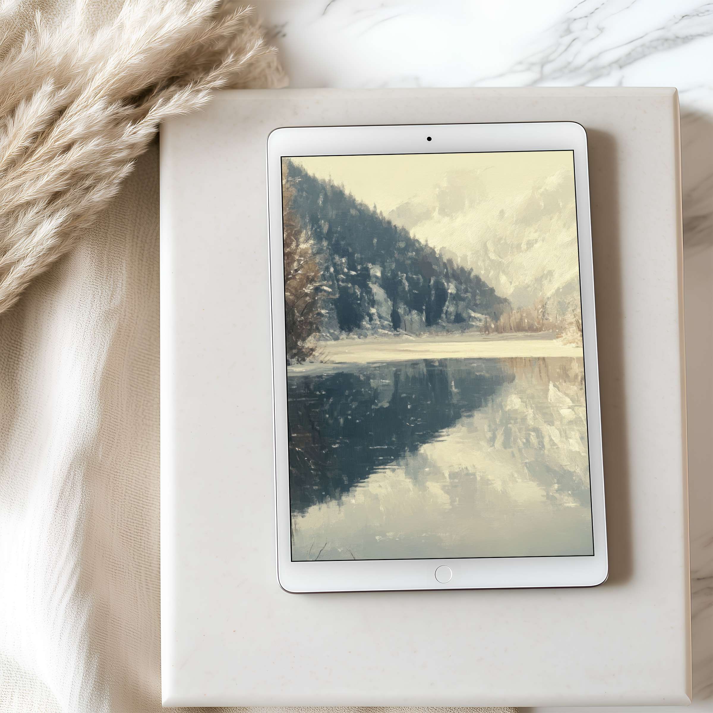 Elegant tablet wallpaper featuring serene mountain landscape with calm reflections perfect for high resolution iPad or Android tablets download