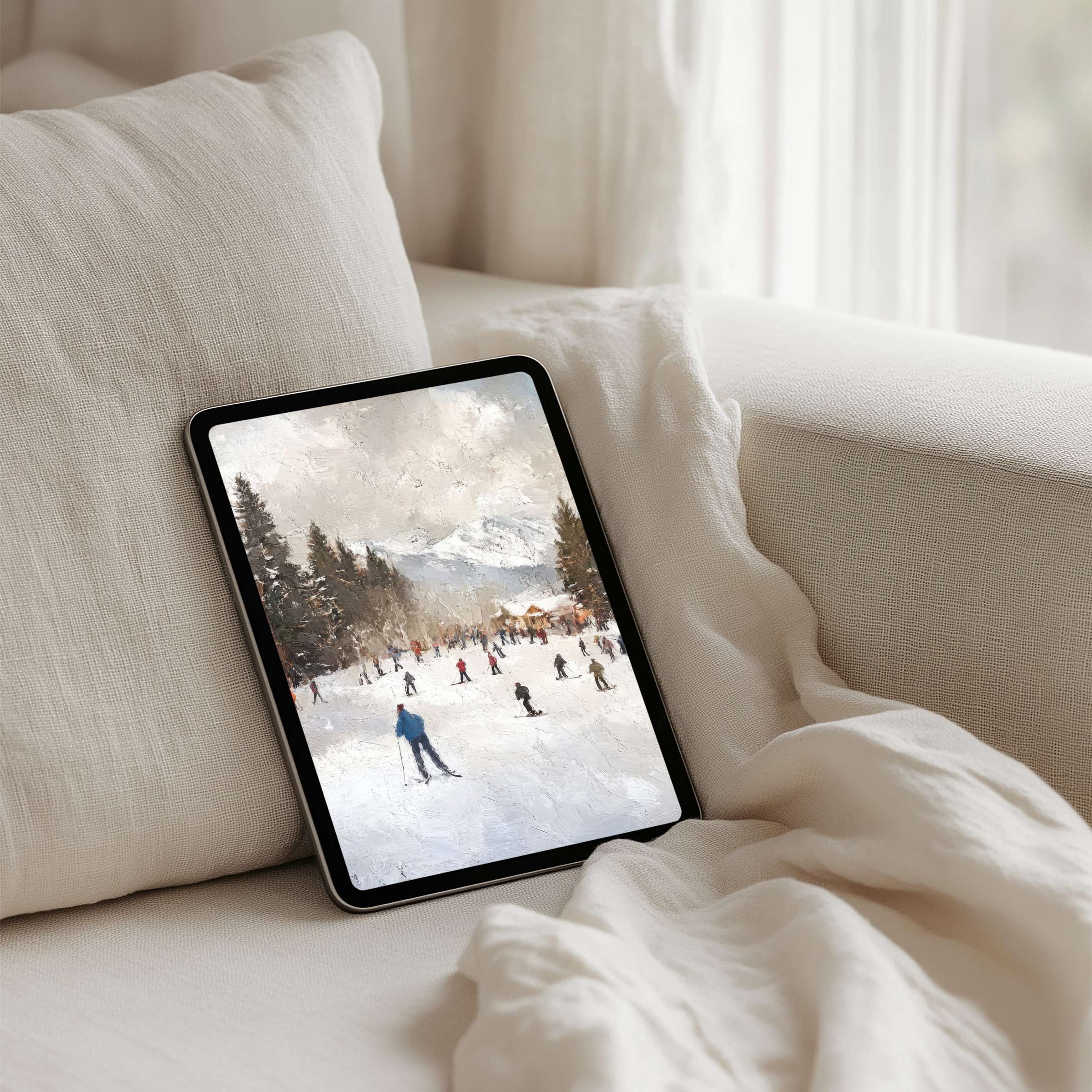 Serene winter landscape iPad background evokes elegance and calm, perfect for tablet users seeking instant download inspiration