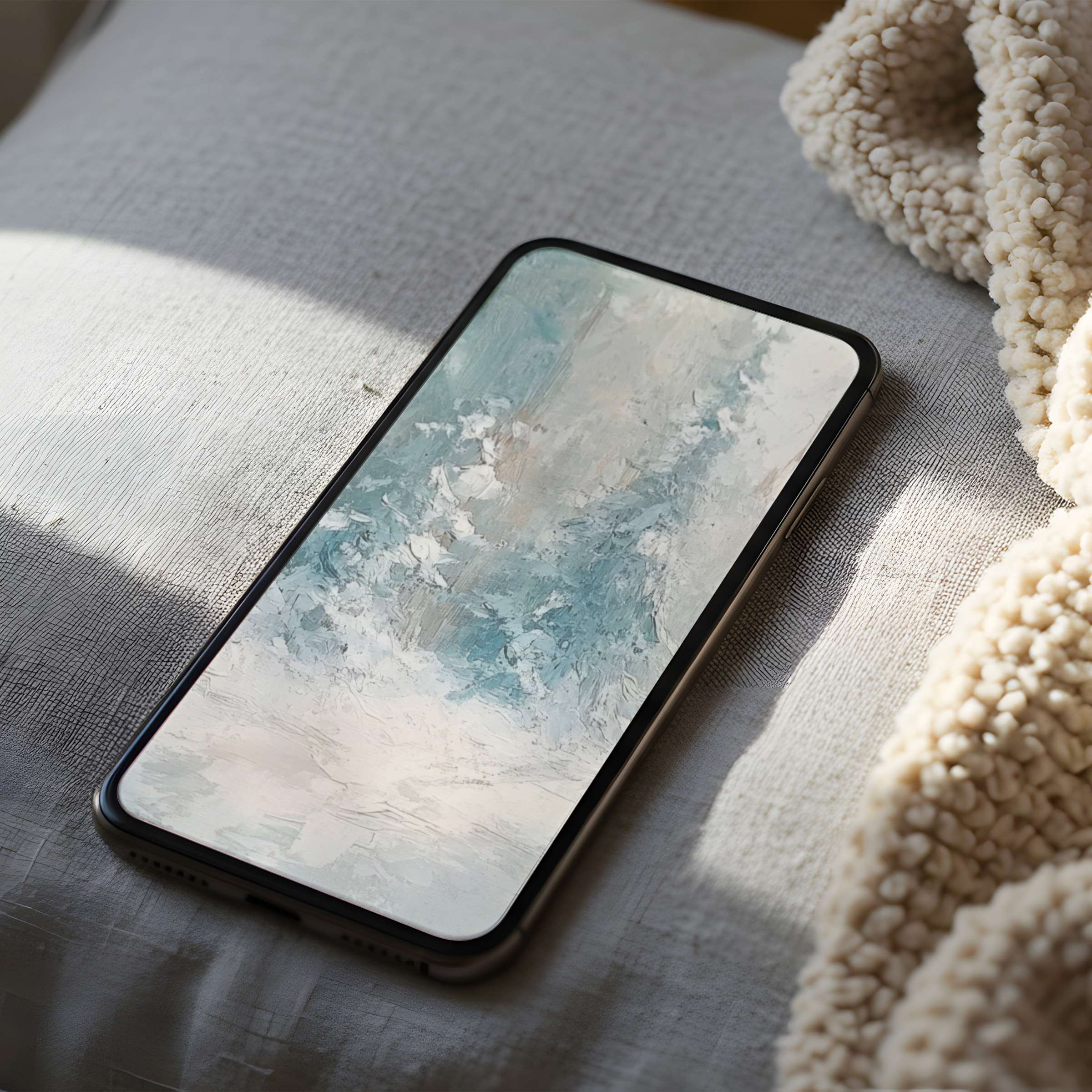 Elegant pastel abstract phone wallpaper in high resolution, perfect for iPhone and Android, offering serene digital download tranquility