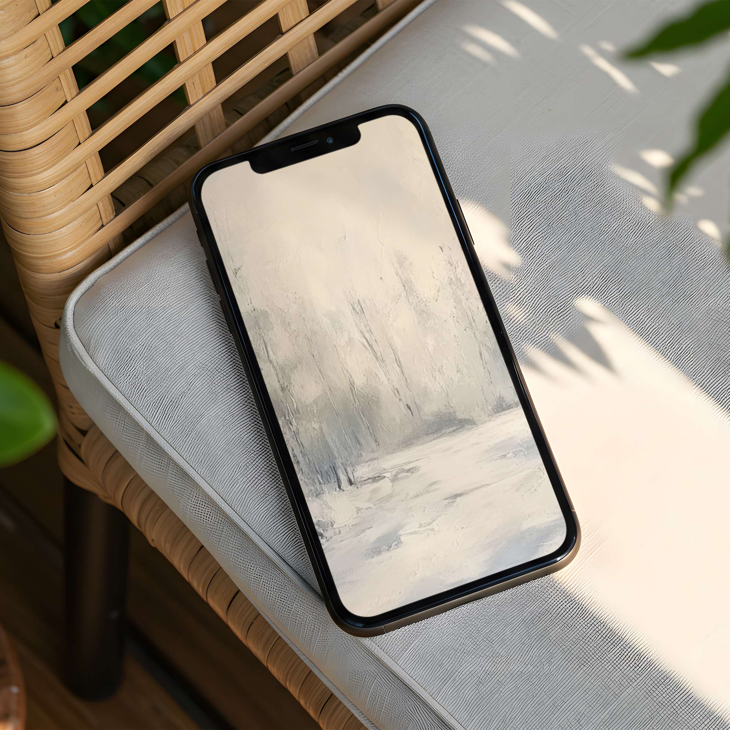 Serene pastel abstract painting as an iPhone background for instant download, perfect for adding calm elegance to your phone