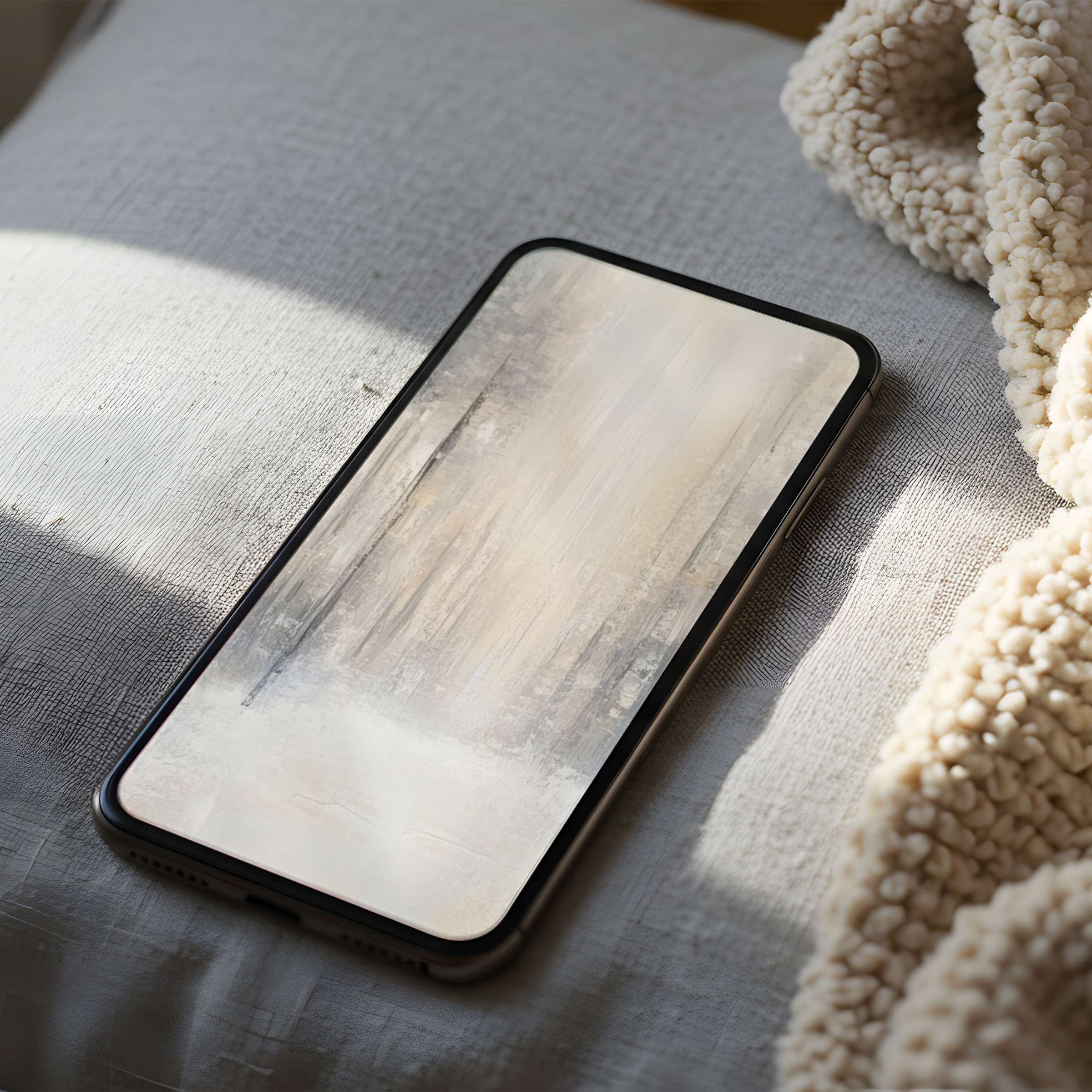 Elegant abstract phone wallpaper featuring soothing neutrals and subtle textures enhances any space, perfect for high resolution devices