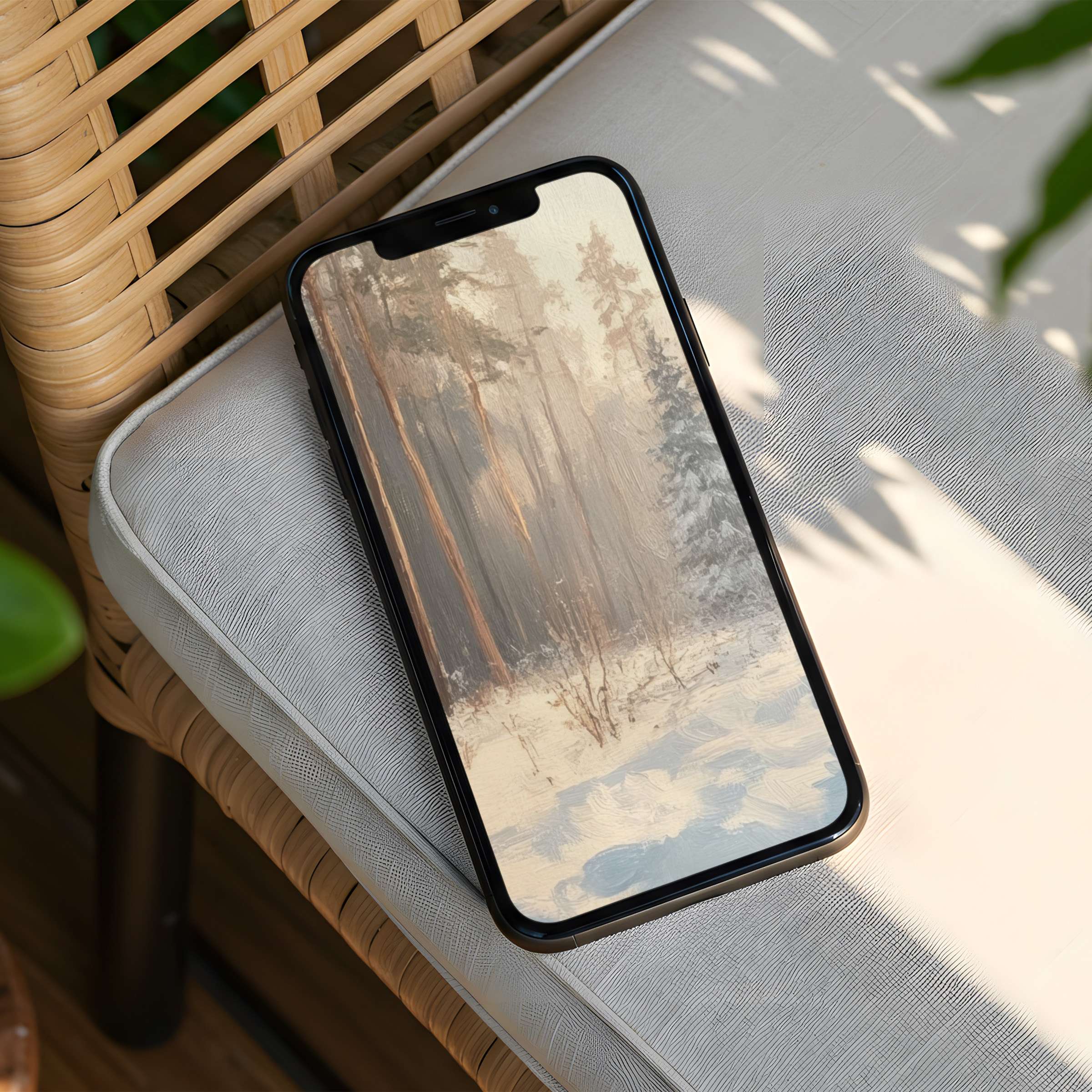 Serene forest scene iPhone background for instant download inspires calm and elegance fitting any phone screen beautifully