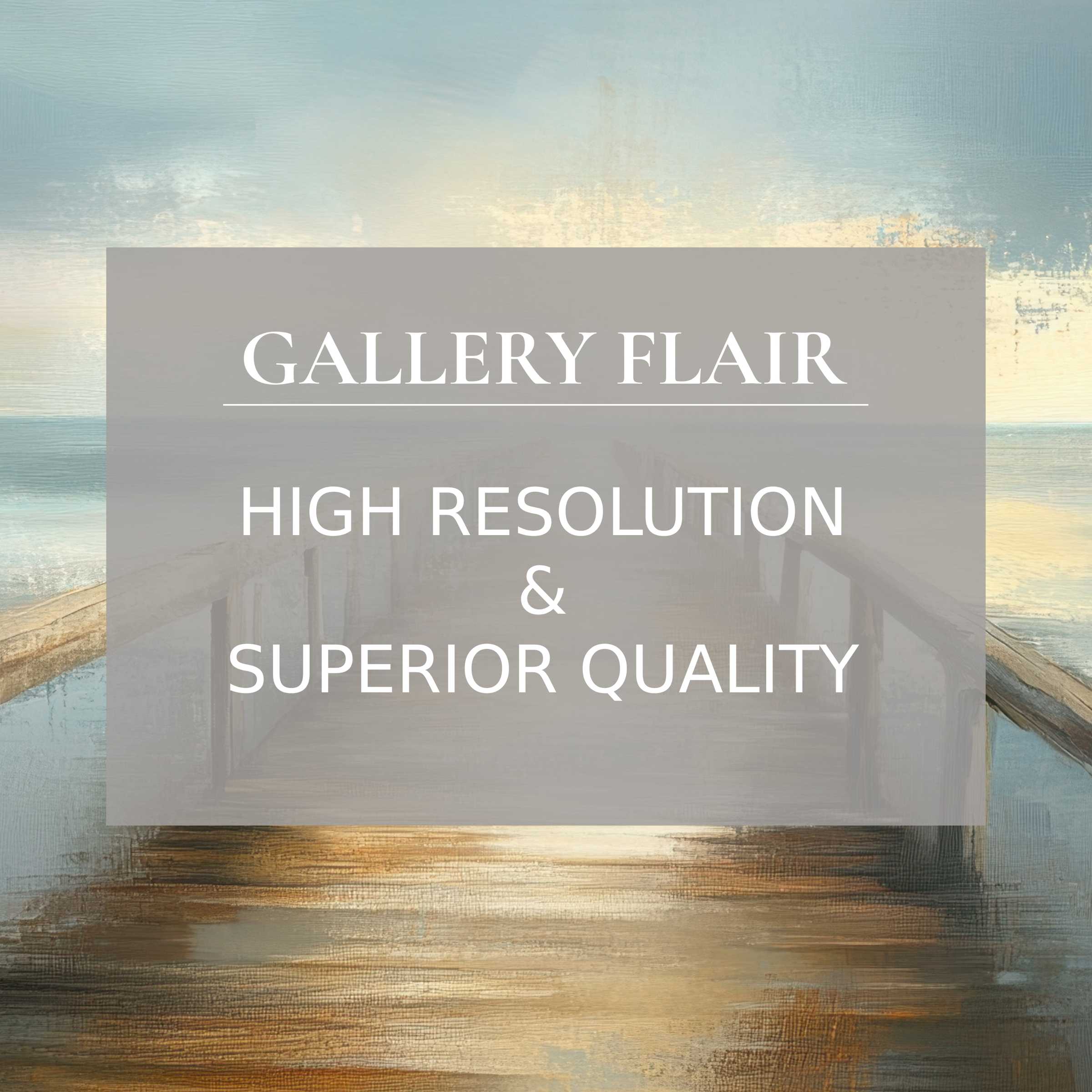 Serene sunset pier painting wallpaper for Mac and PC offers calm elegance in high-resolution digital download for inspiring home office ambiance