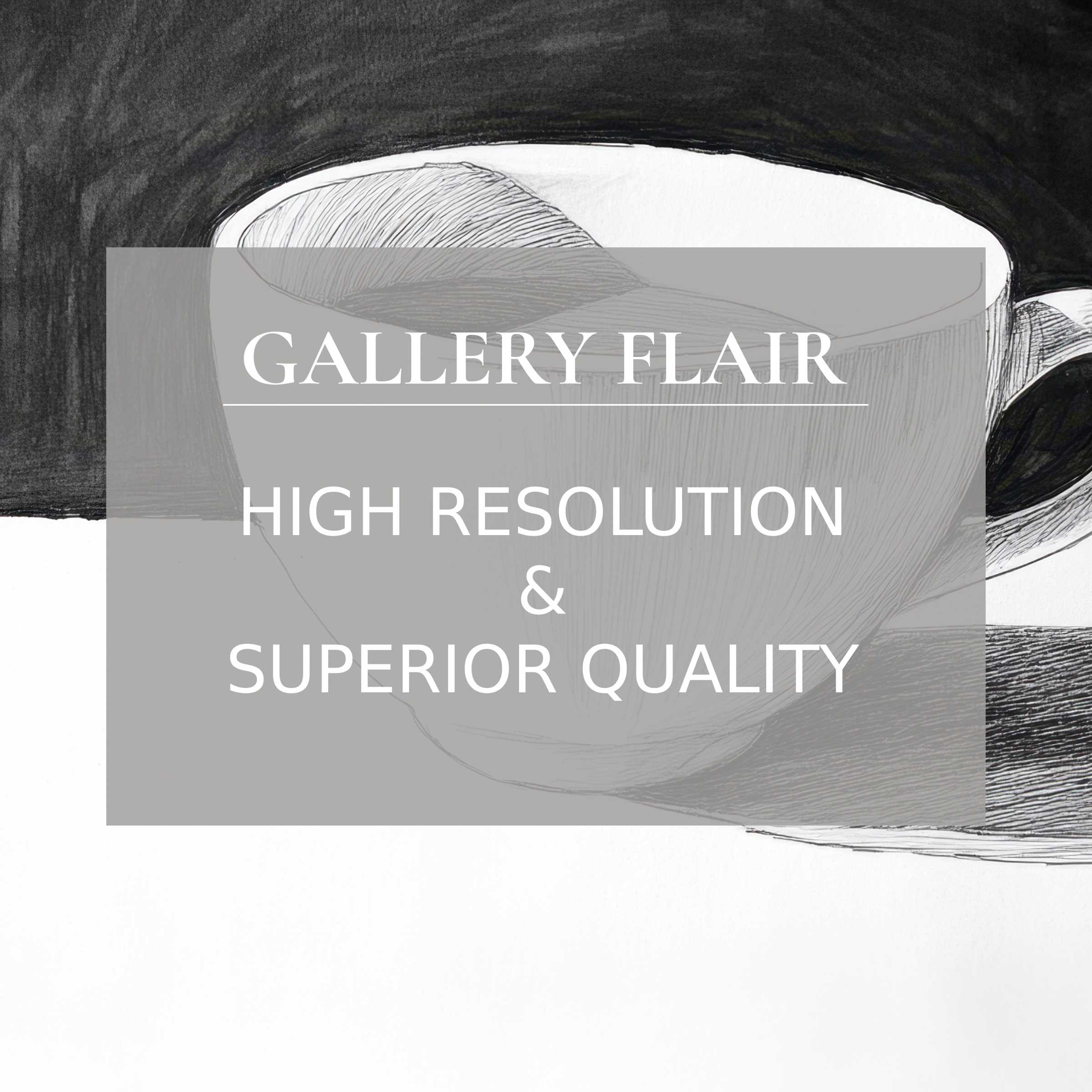 Elegant and minimalistic black and white cup sketch wallpaper for Mac and PC digital download brings calm to any workspace