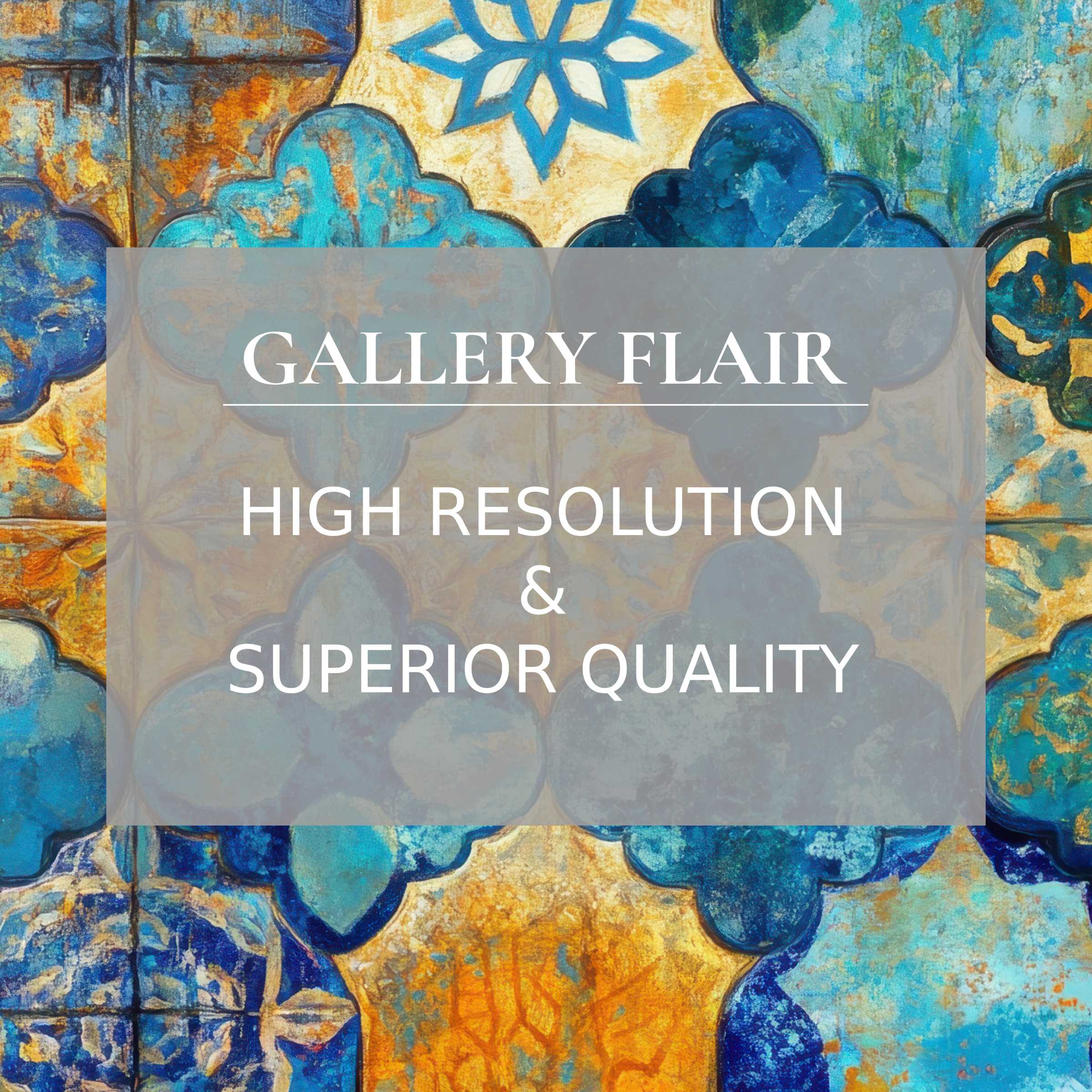 Vintage mosaic art iPad wallpaper with vibrant blues and oranges offers a curated digital download for a calming tablet background