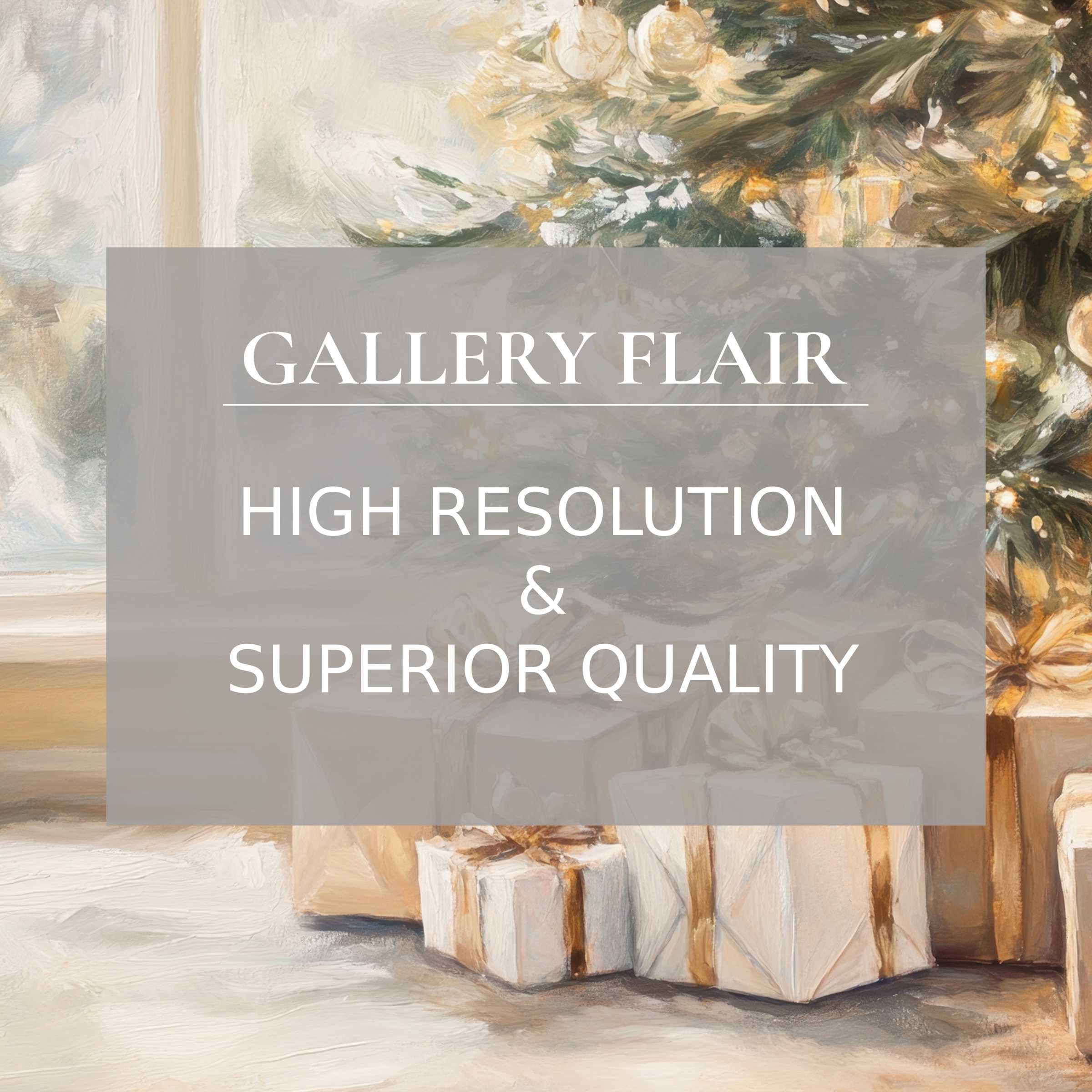 Elegant iPad wallpaper featuring a festive Christmas scene with gifts and a tree in soft brushstrokes, perfect digital download for curated, high-resolution tablet backgrounds