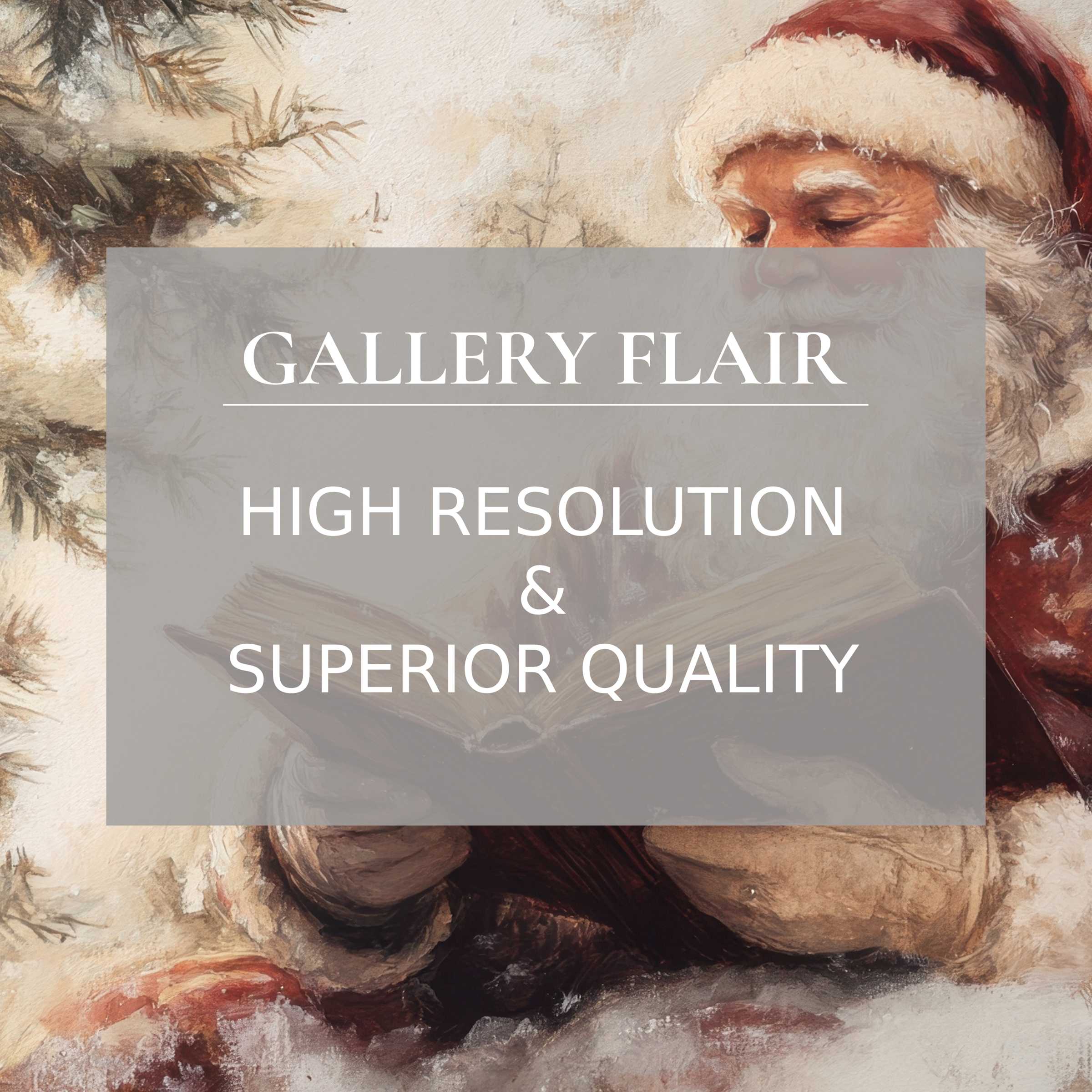 Warm Santa Claus reading by a snowy pine tree offers an inspiring iPad wallpaper digital download for your curated tablet background
