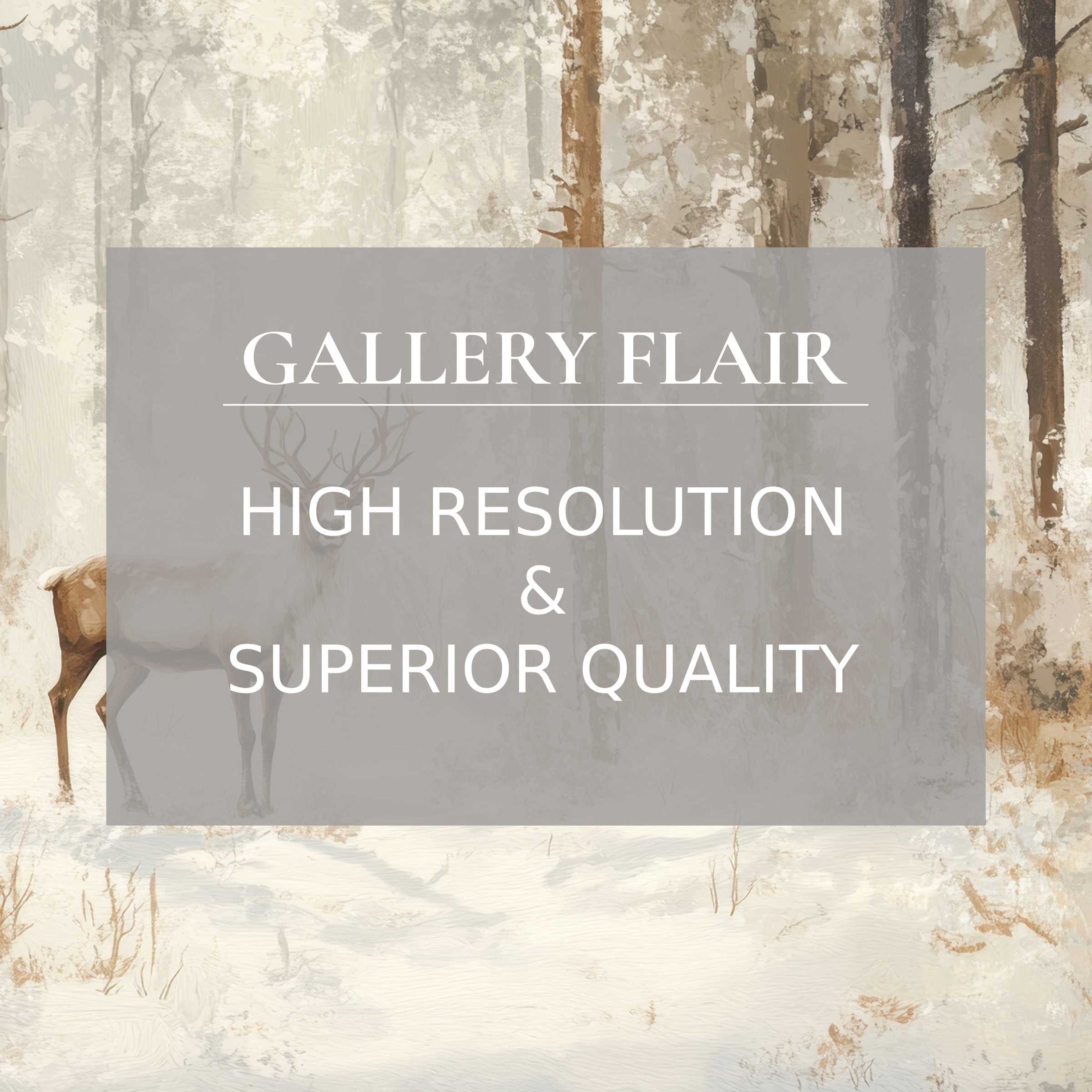 Elegant iPad wallpaper featuring a serene winter forest with a lone deer, high-resolution digital download for curated tablet backgrounds