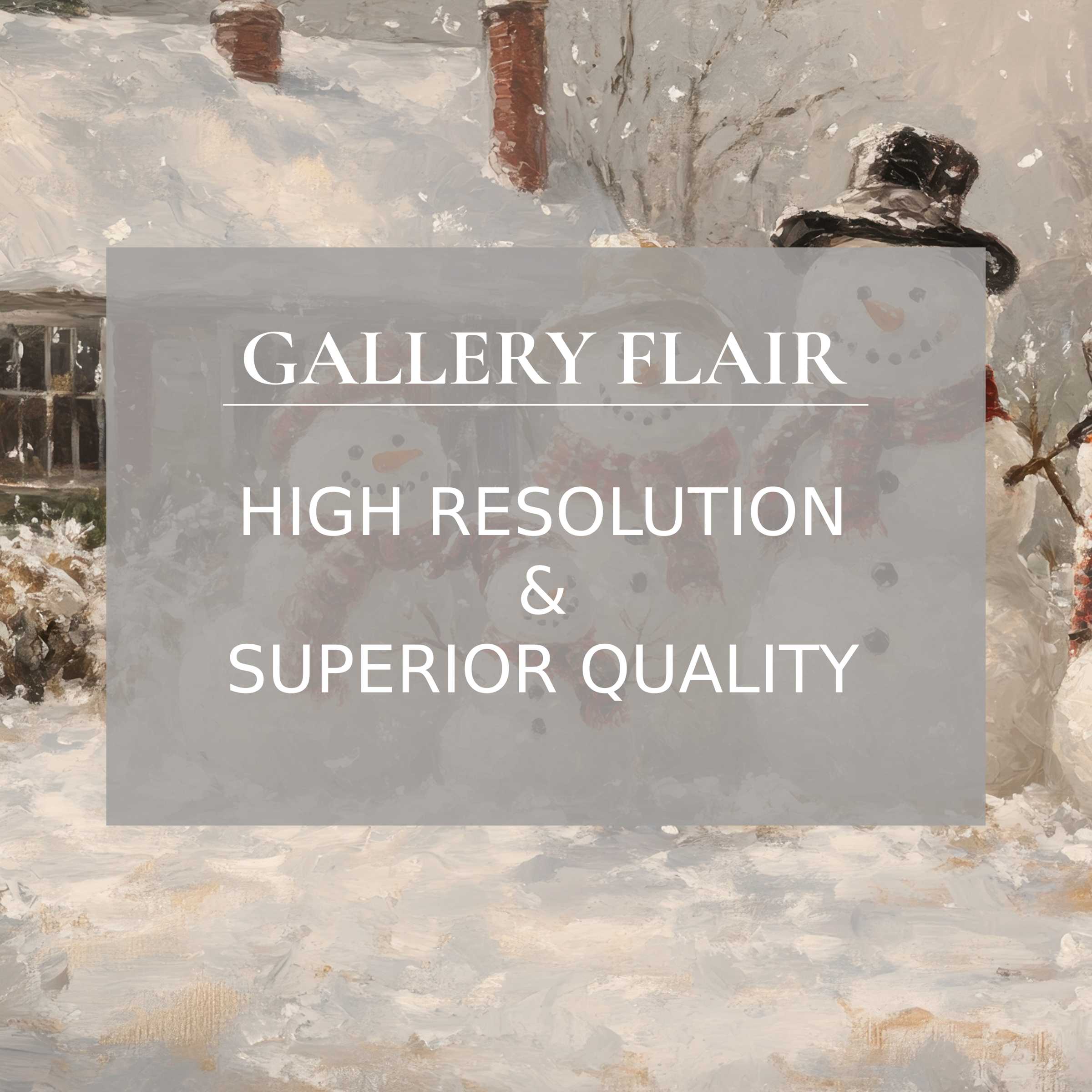Rustic winter scene iPad wallpaper evokes serene nostalgia with snowmen beside a cottage, high-resolution digital download for tablets