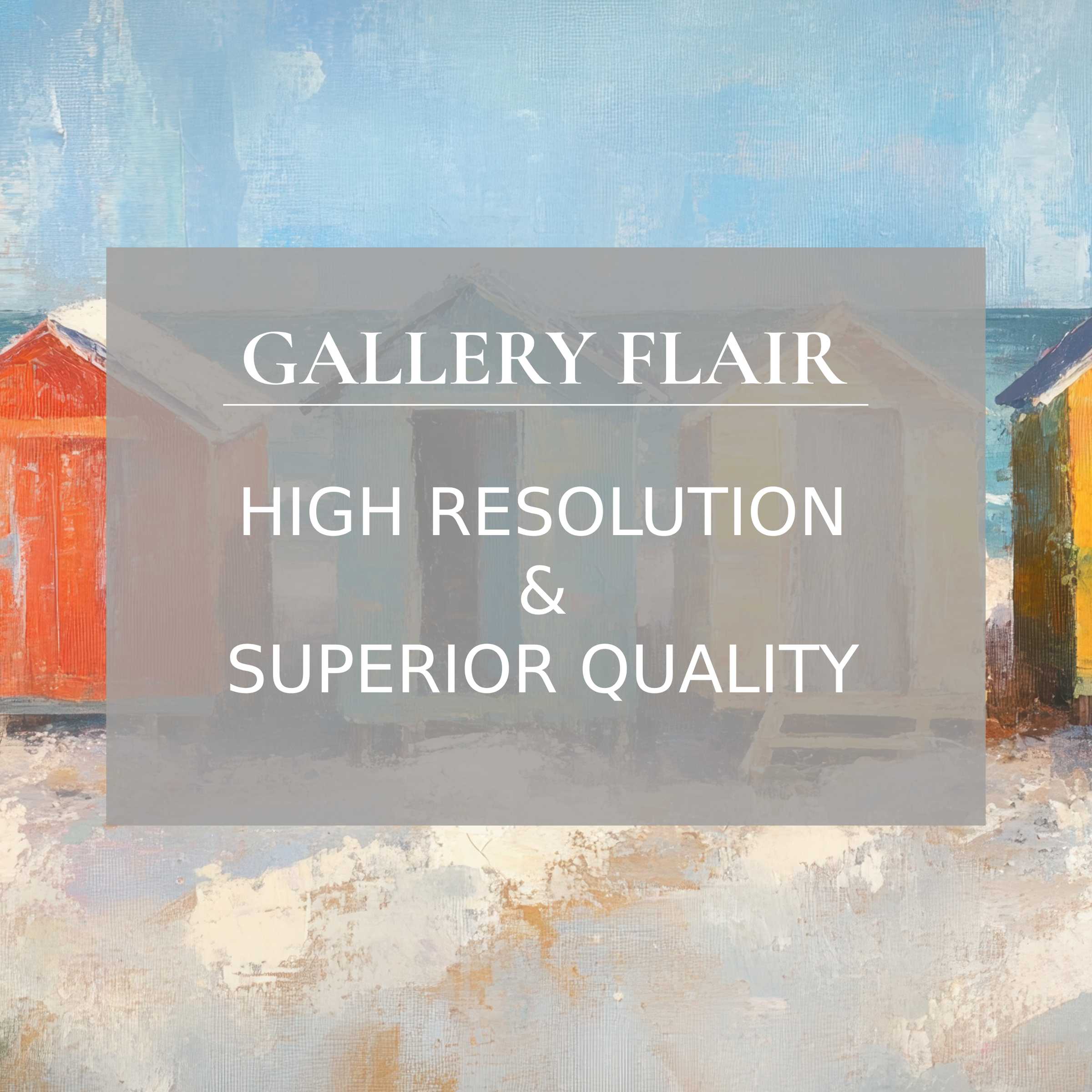 Elegant beach hut scene wallpaper for Mac and PC digital download brings calm and inspiration to your curated home office workspace