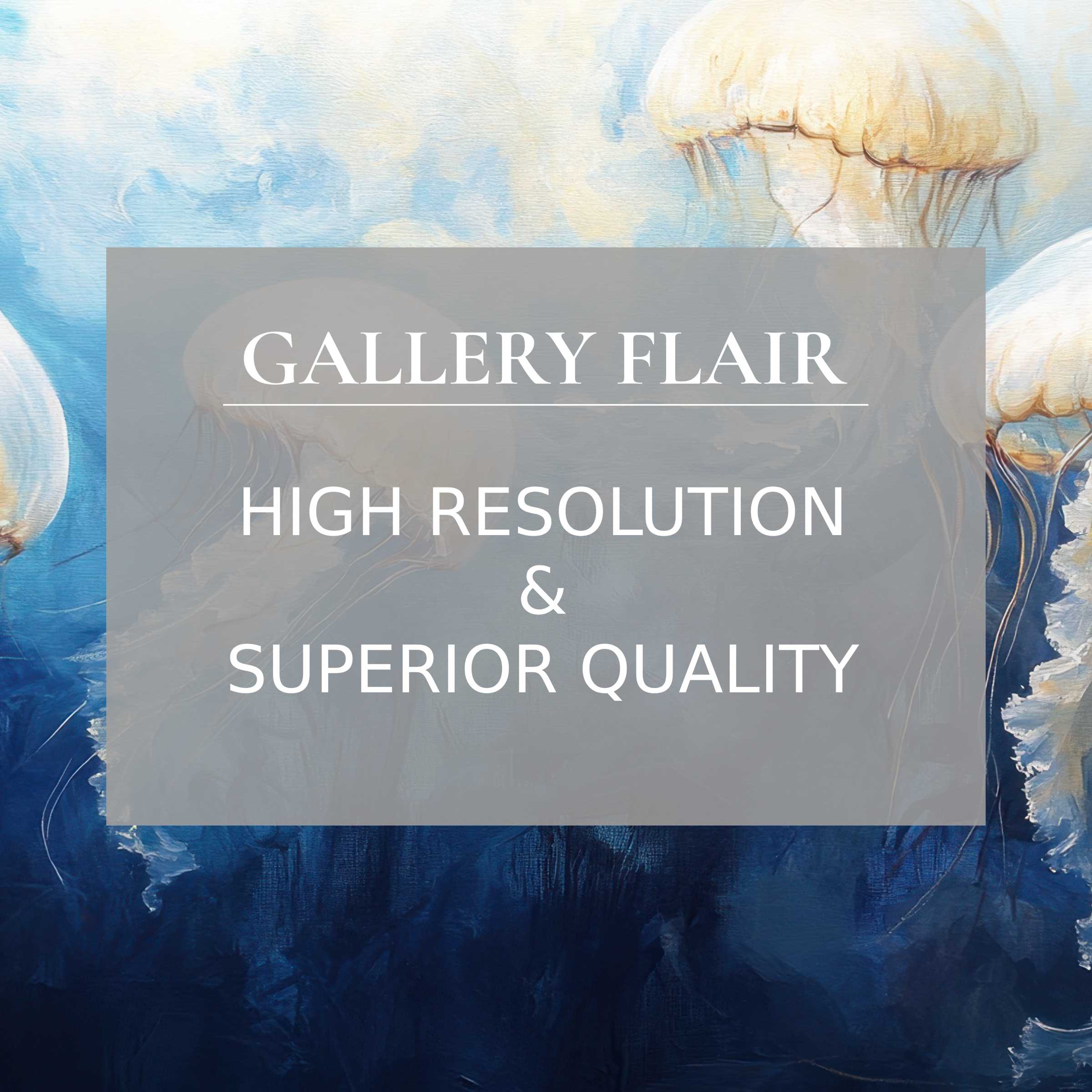 High-resolution jellyfish-themed wallpaper for Mac and PC offers a digital download for curated, inspiring home office elegance