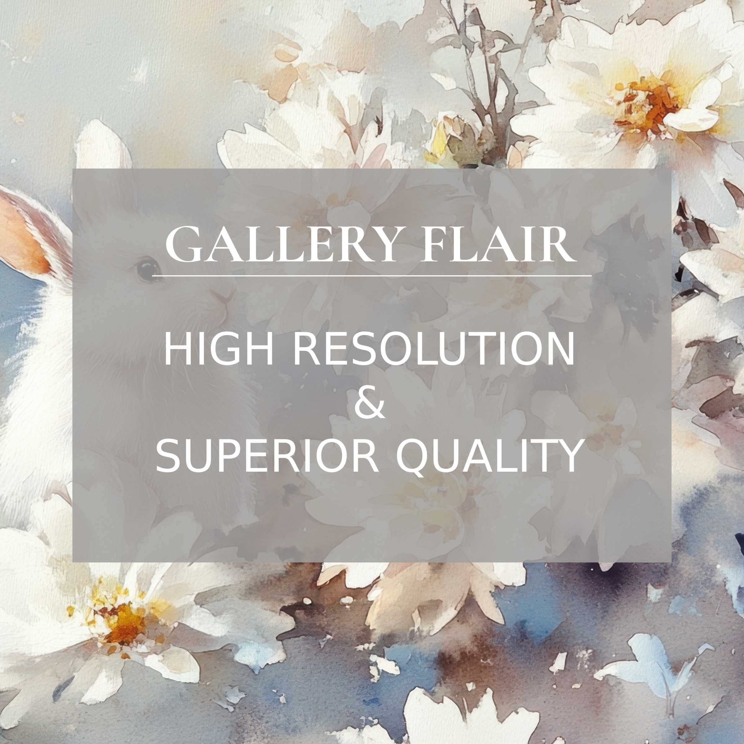 Elegant watercolor flowers and a rabbit create a serene iPad wallpaper High-resolution digital download for curated tablet backgrounds