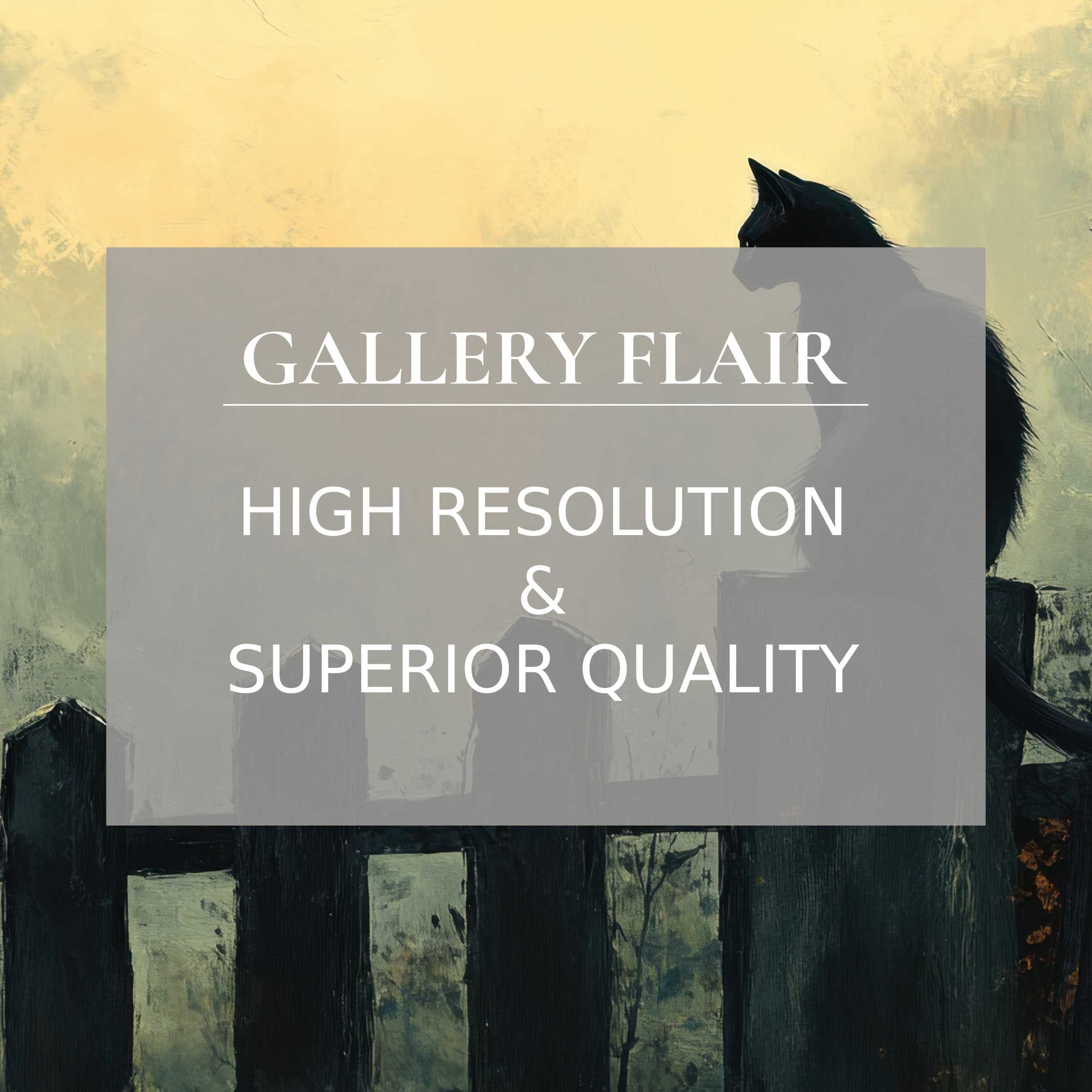 Elegant cat silhouette digital download captures calm on a sunset fence, perfect wallpaper for Mac and PC in home office