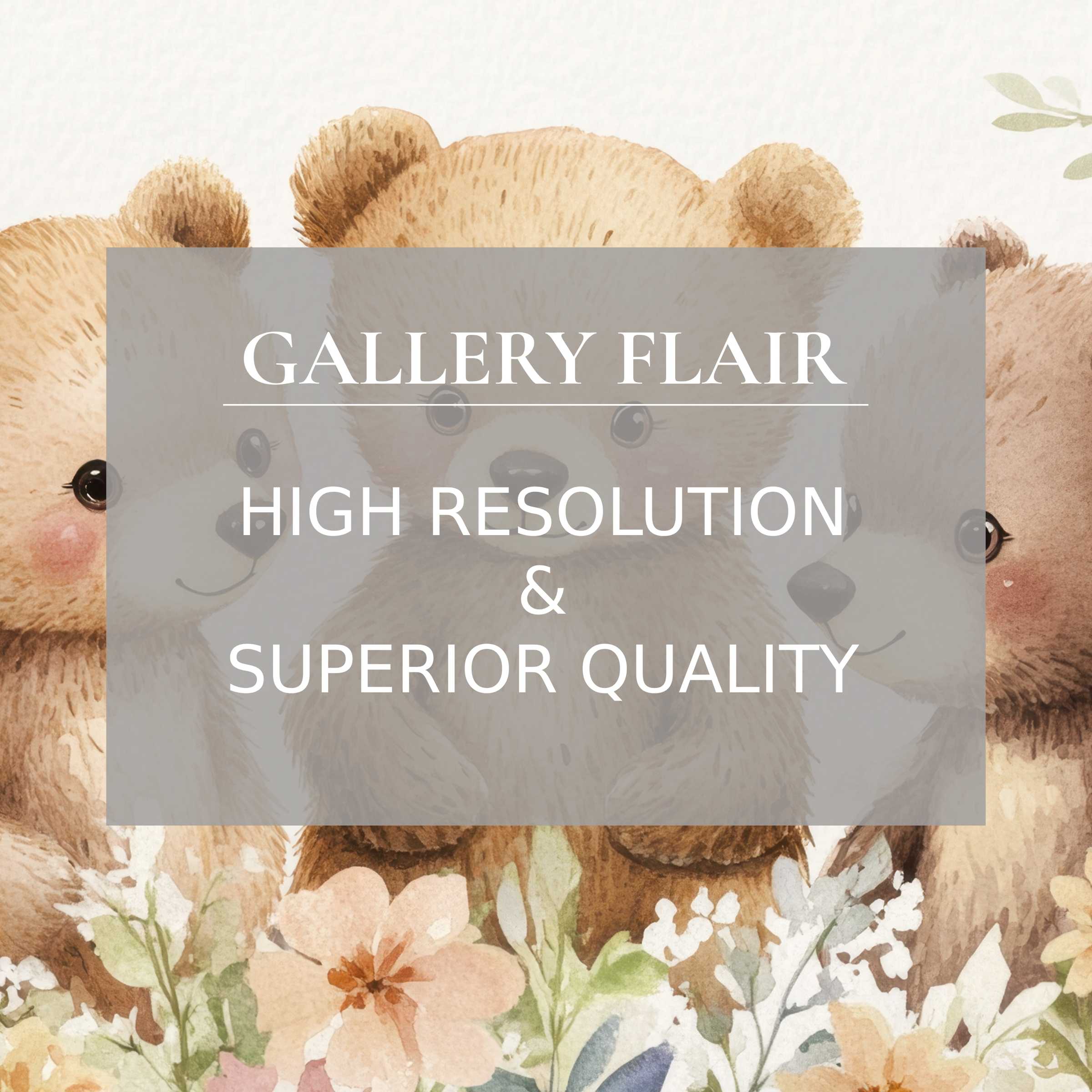 Charming teddy bears and floral motifs create an inspiring iPad wallpaper, perfect for curated digital download as a high-resolution tablet background